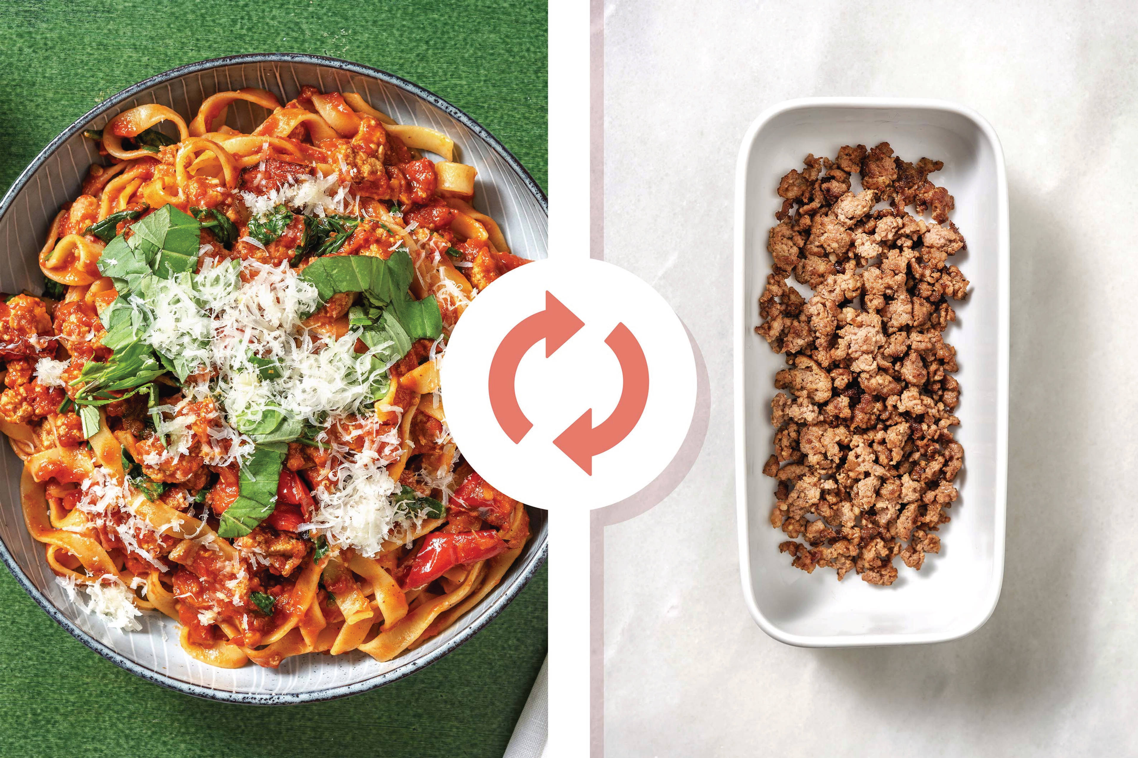 Beef & Roasted Veggie Fettuccine