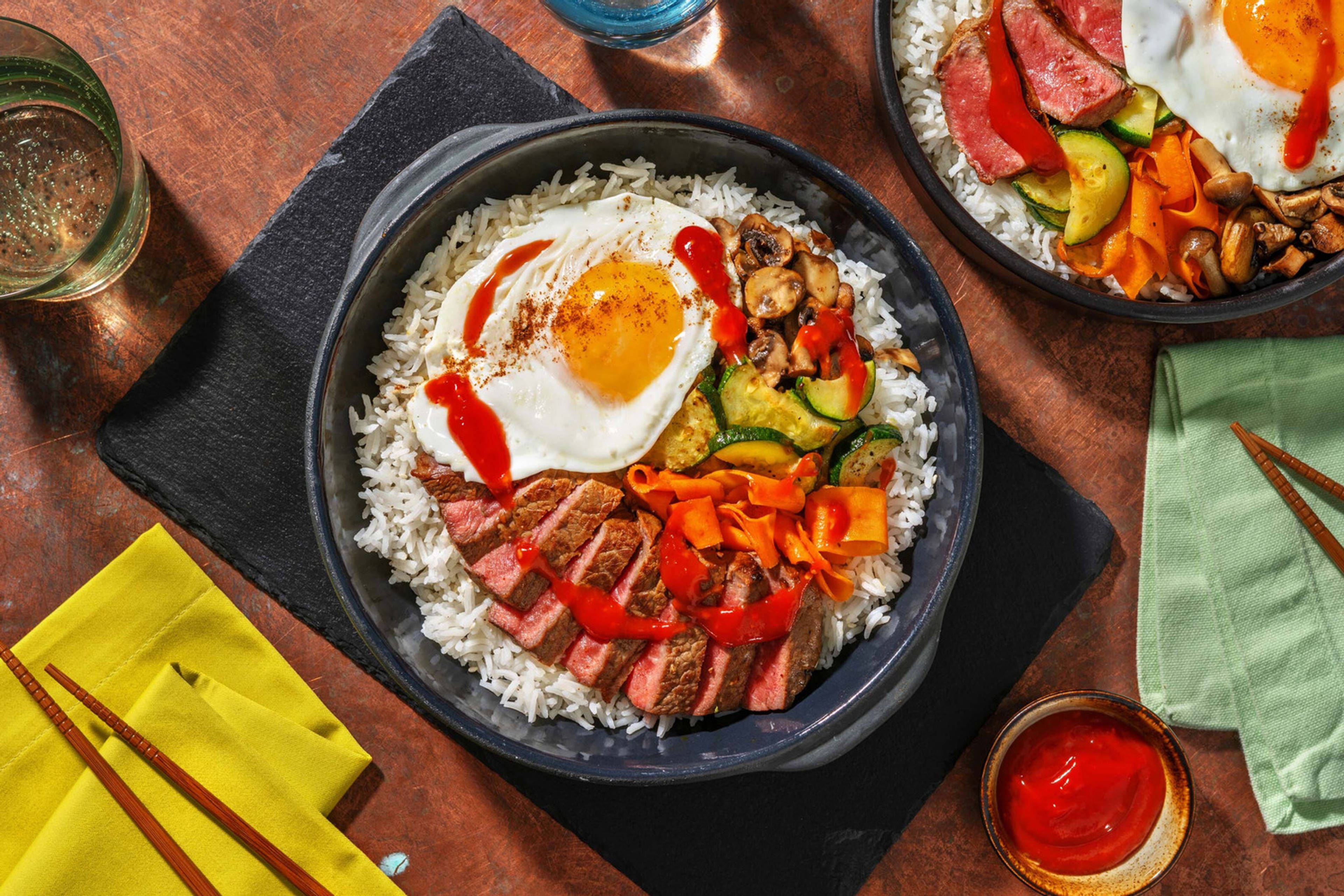 Bibimbap et sauce kimchi