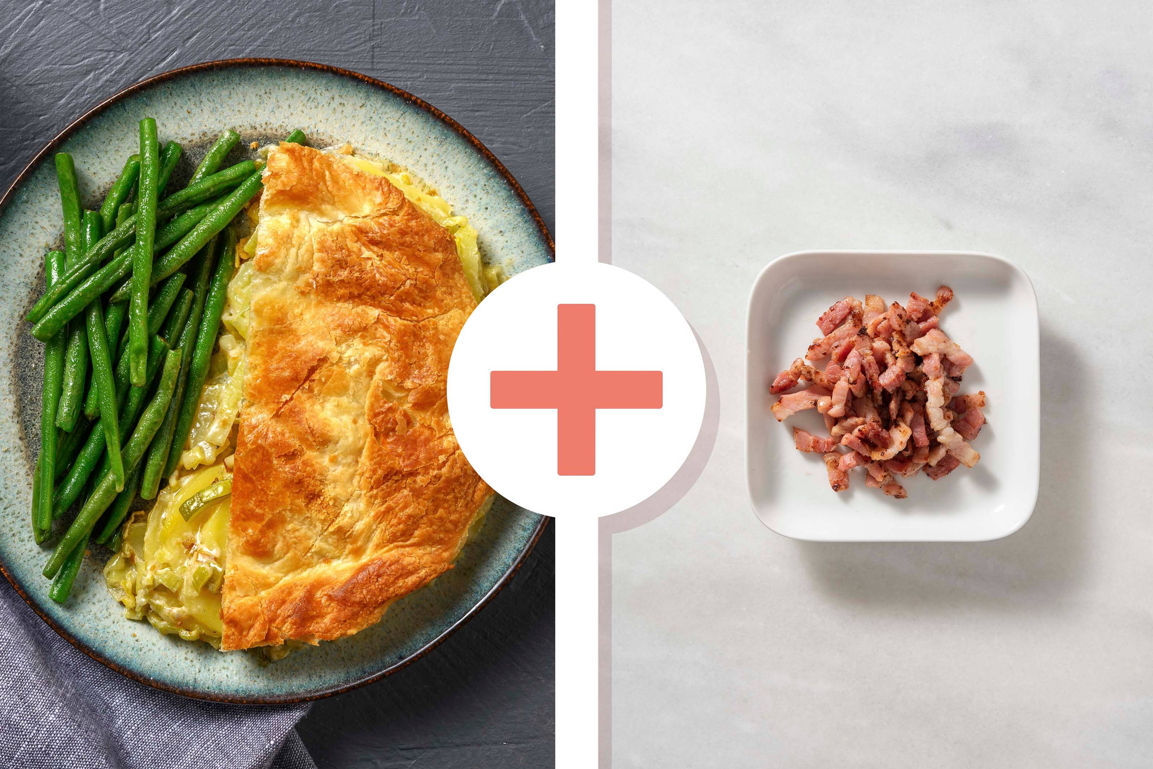 Blue Cheese Dauphinoise Pie with Bacon Lardons