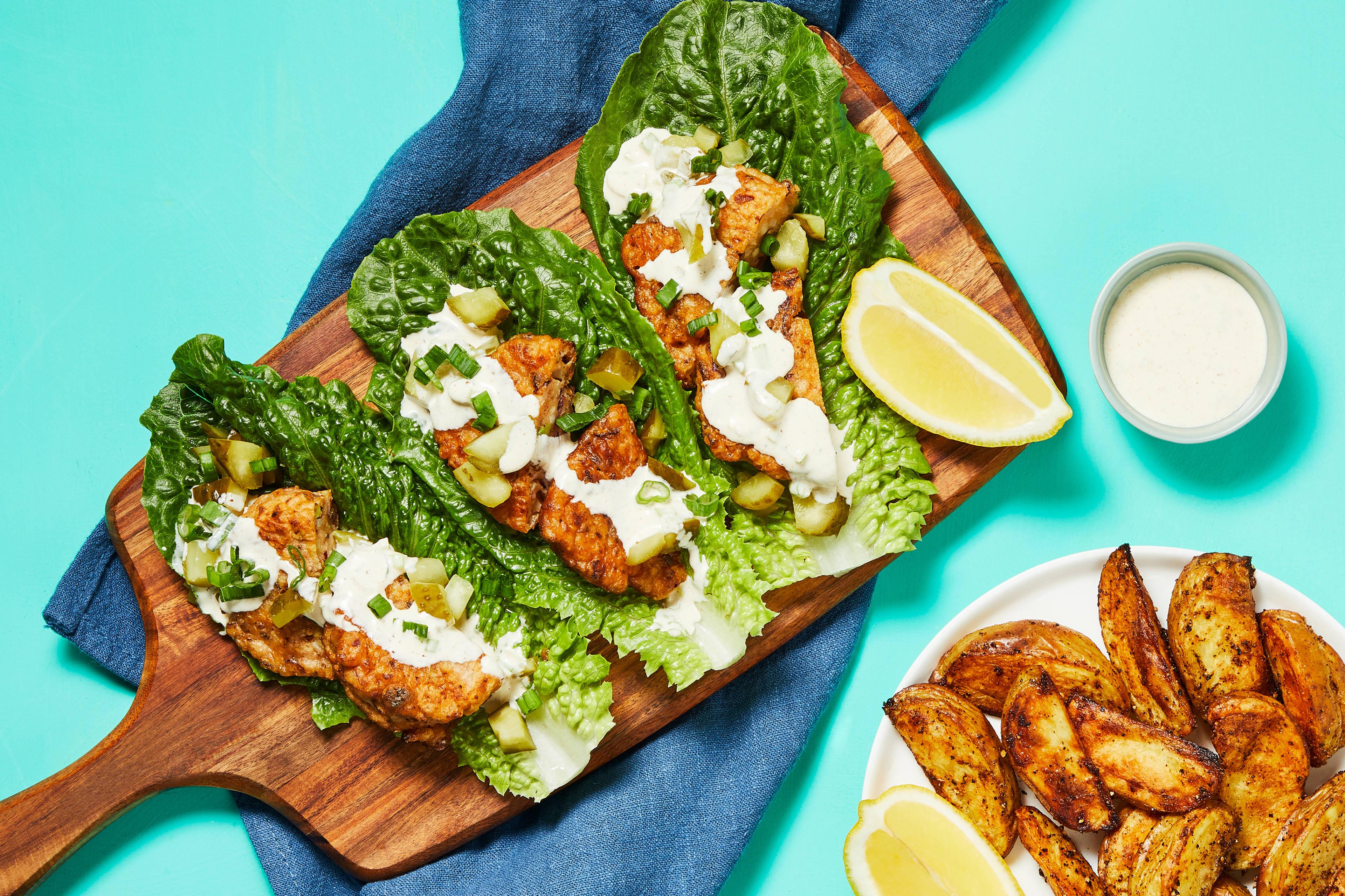 Cajun Cauli Fritter Lettuce Wraps