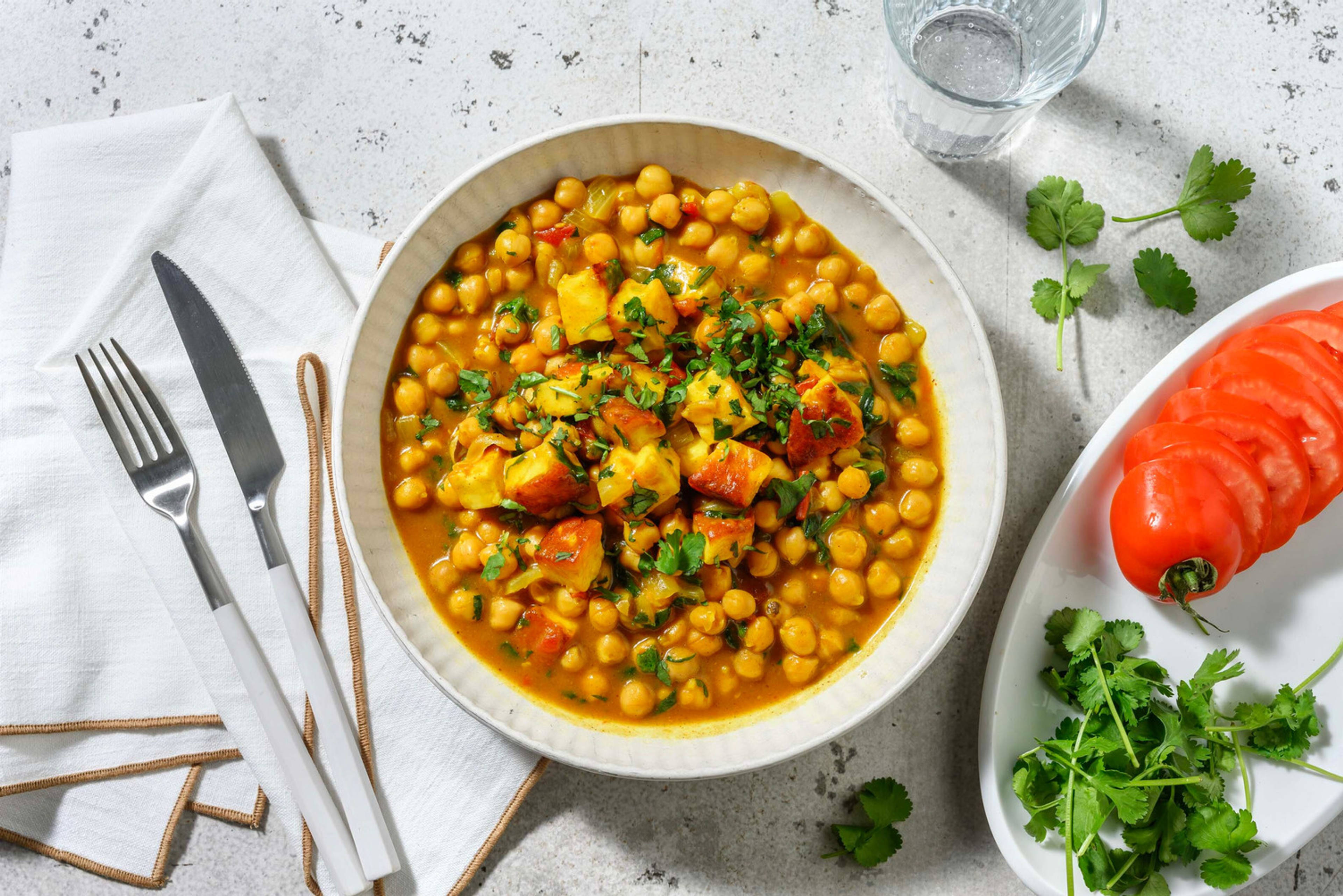 Smart Chicken Tenders and  Tofu and Chickpea Curry