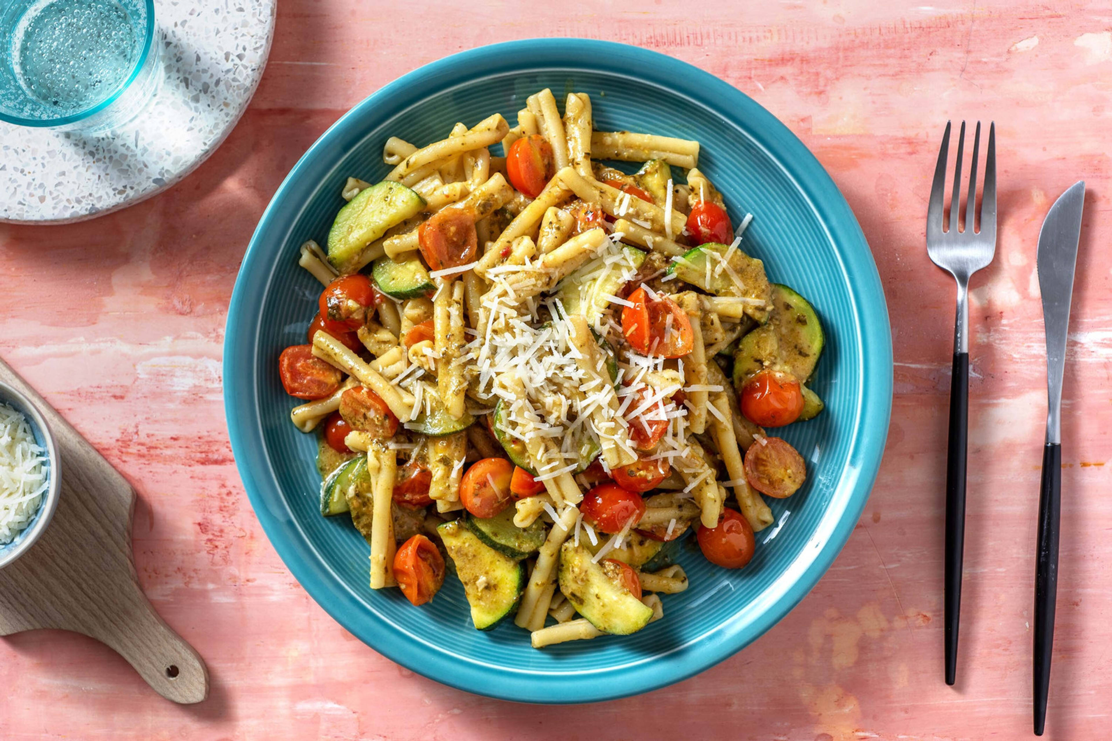 Casarecce met pesto en courgette
