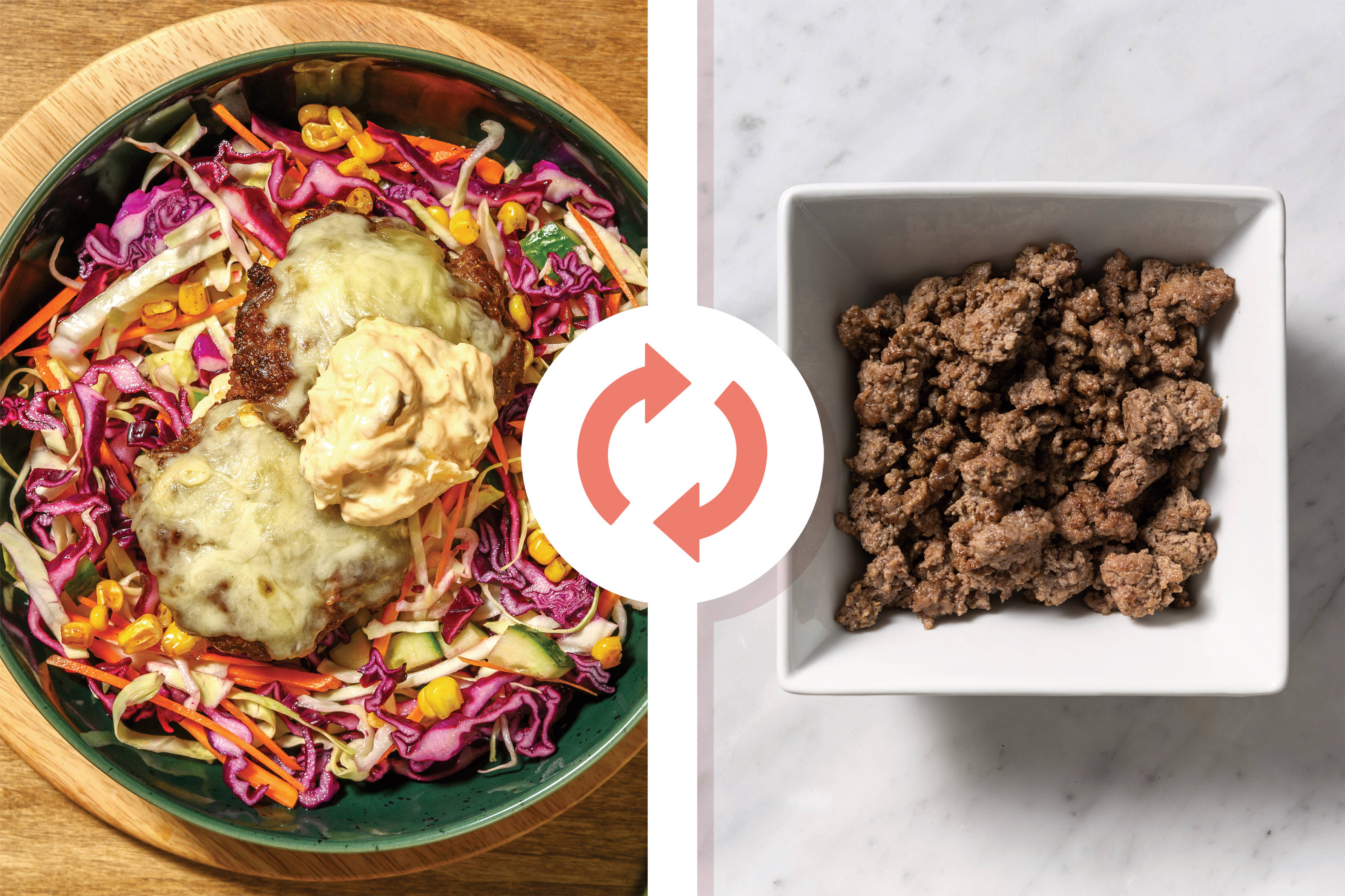 Pork Bunless Burger Bowl