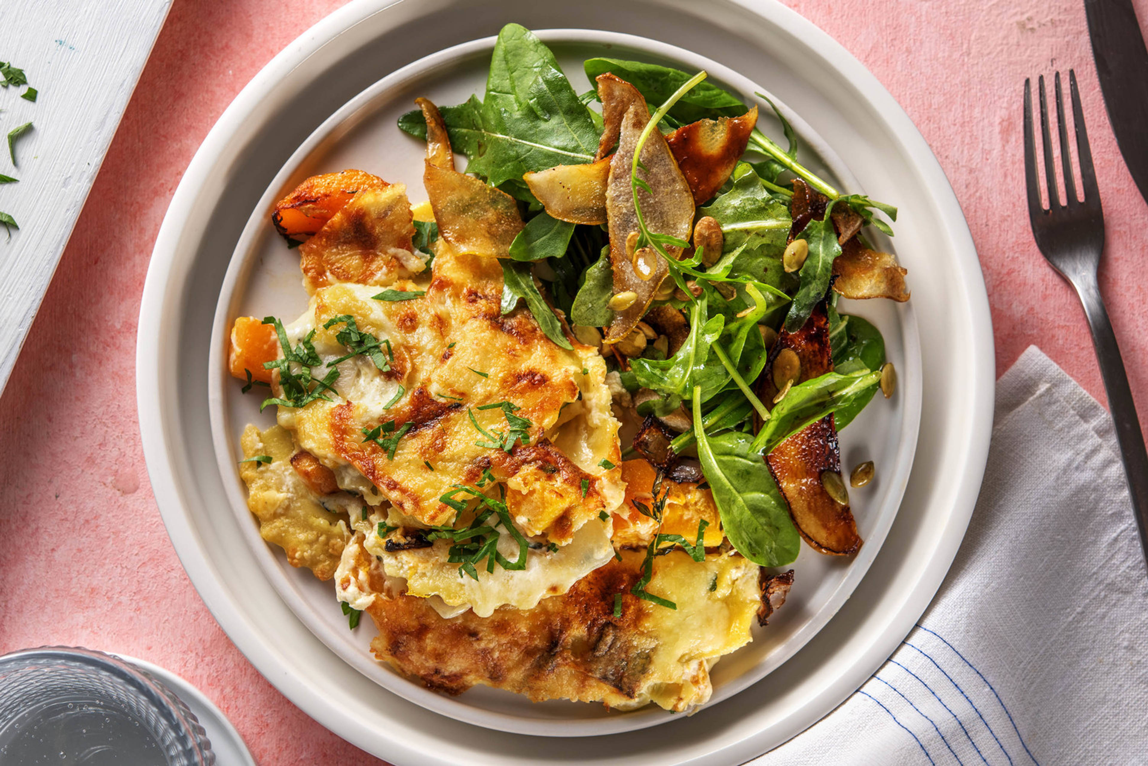 Cheesy Squash-Stuffed Ravioli Bake