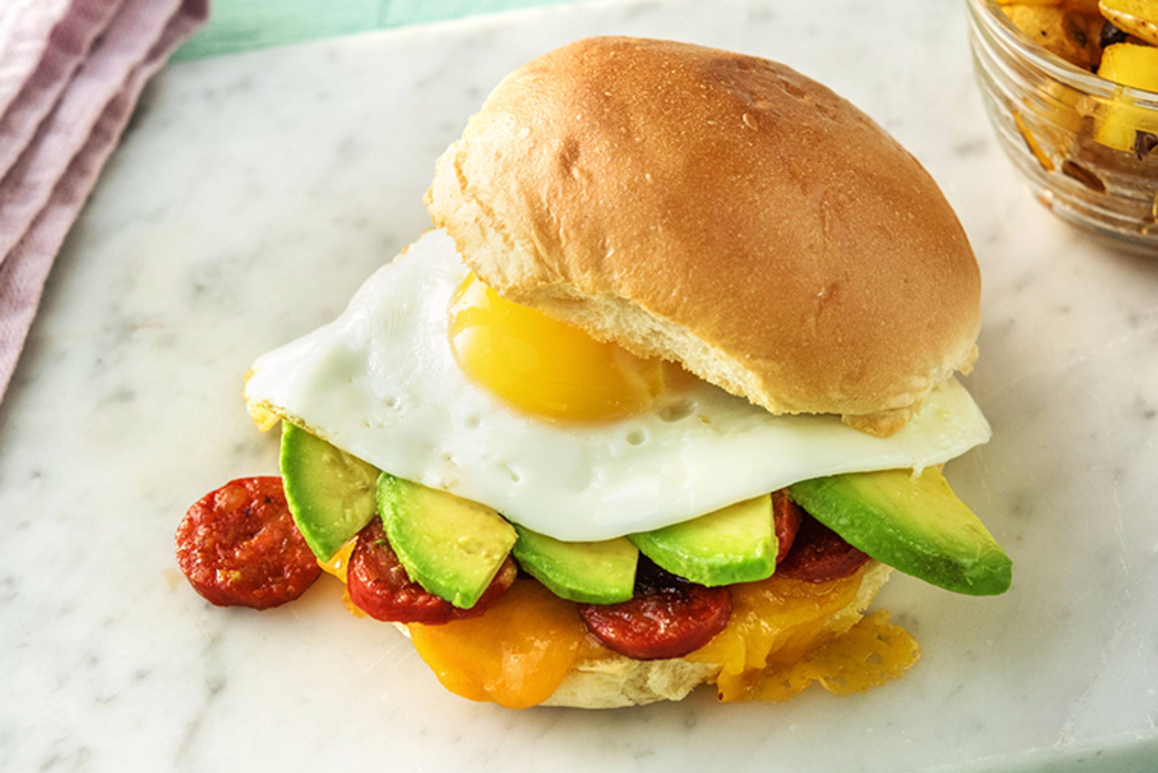 Chorizo, Egg, and Avocado Sandwich