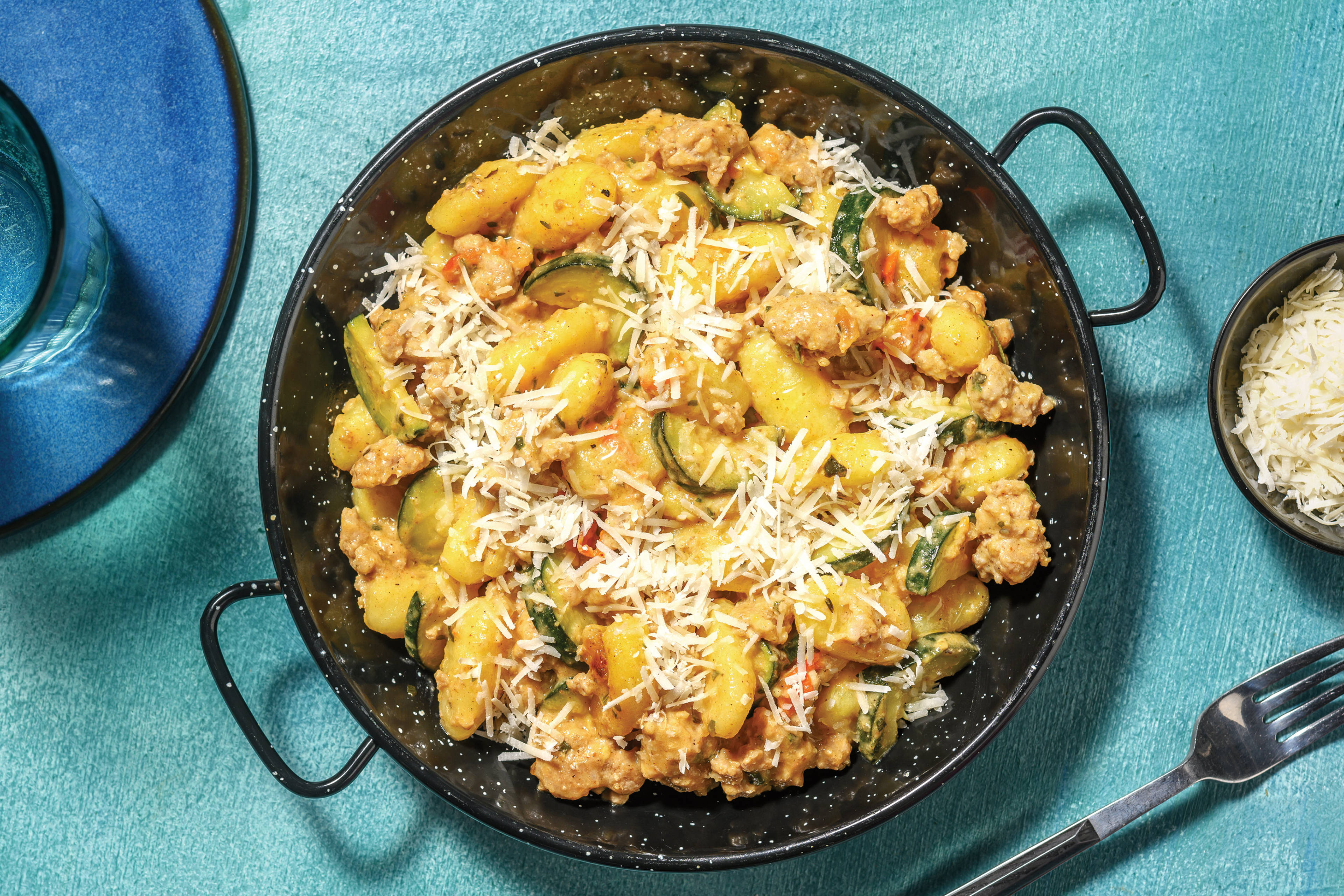 Quick Creamy Pork & Zucchini Gnocchi