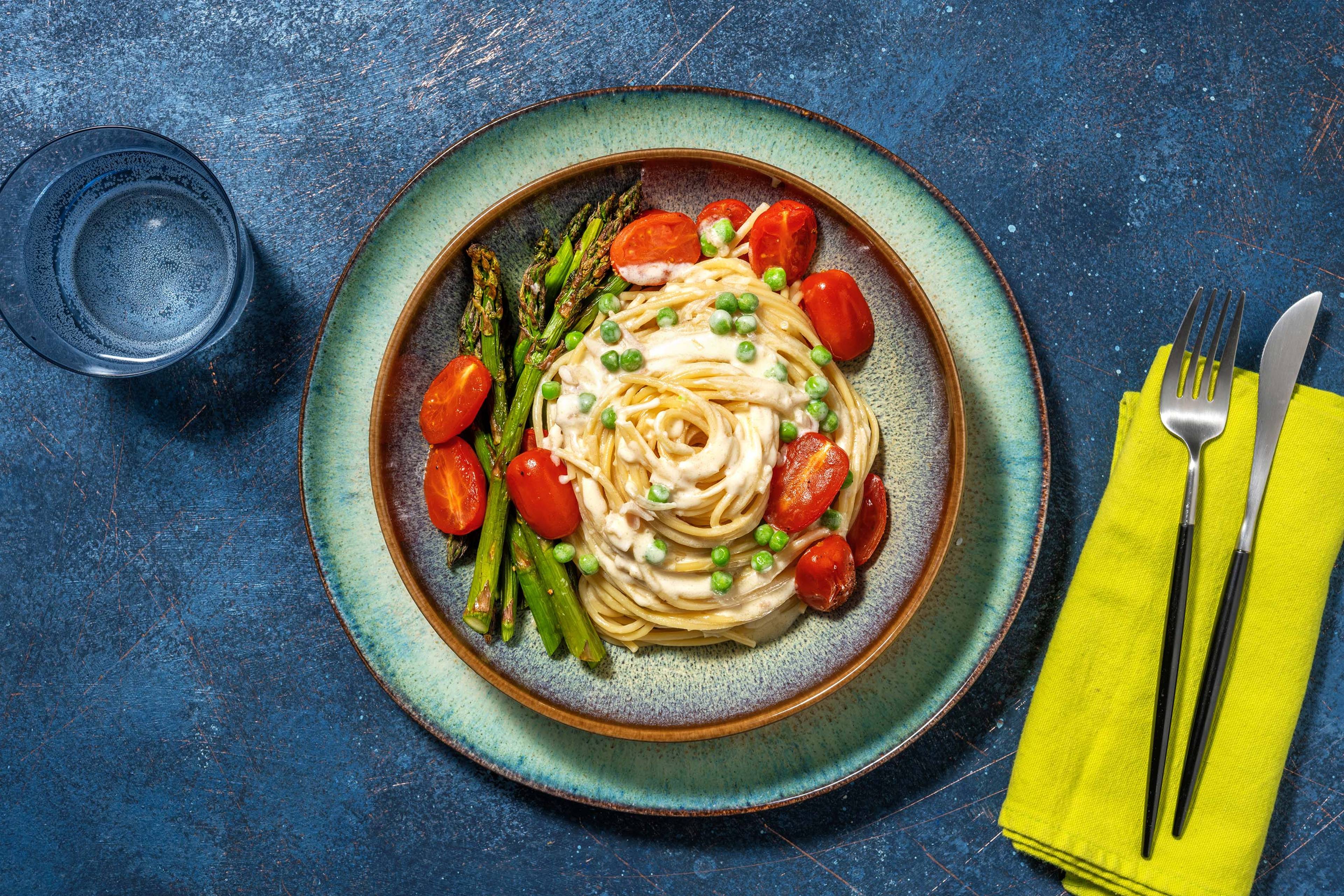Spiral Spaghetti in 'Cosmic' Creamy Sauce