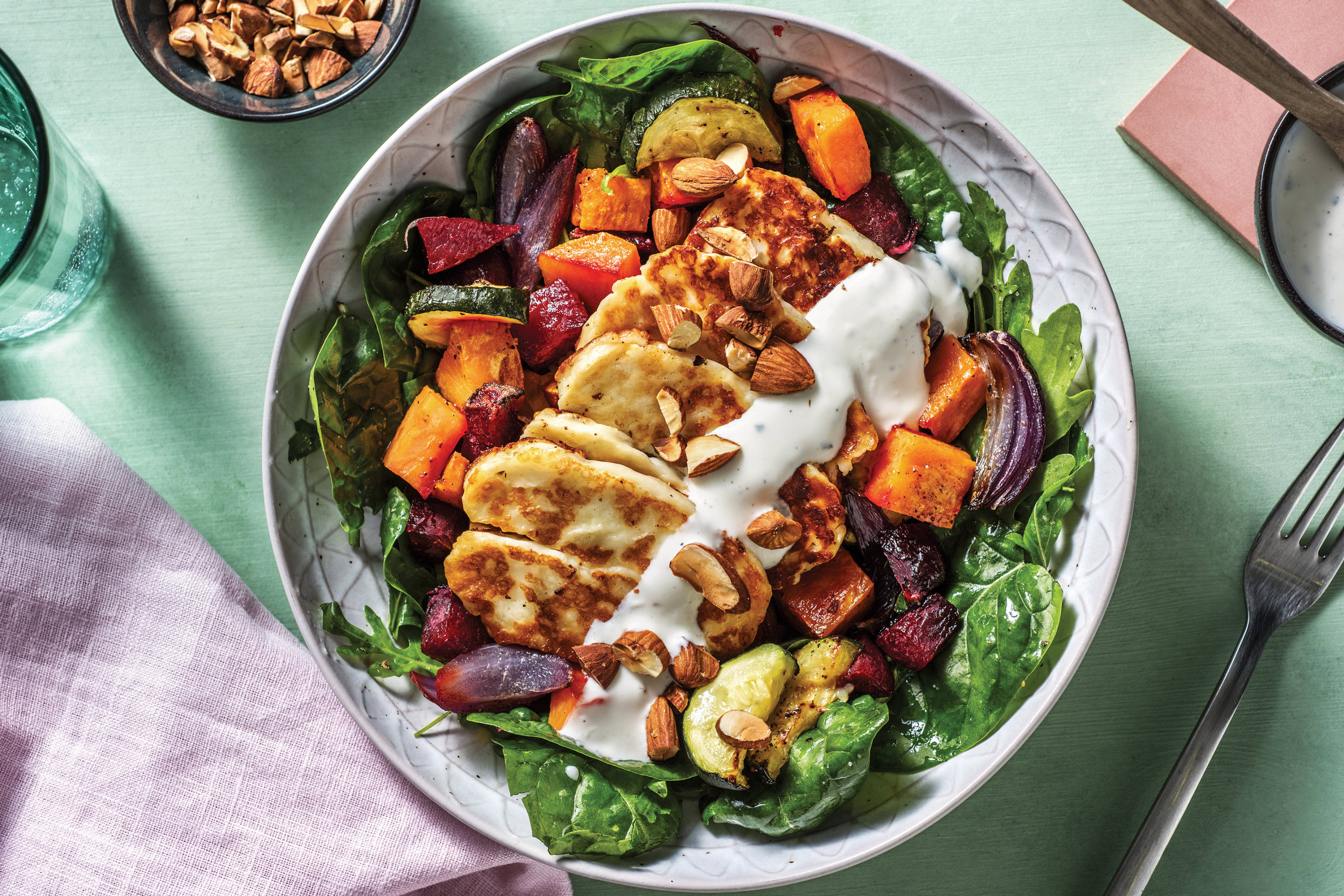 Haloumi & Spiced Roast Veggie Bowl