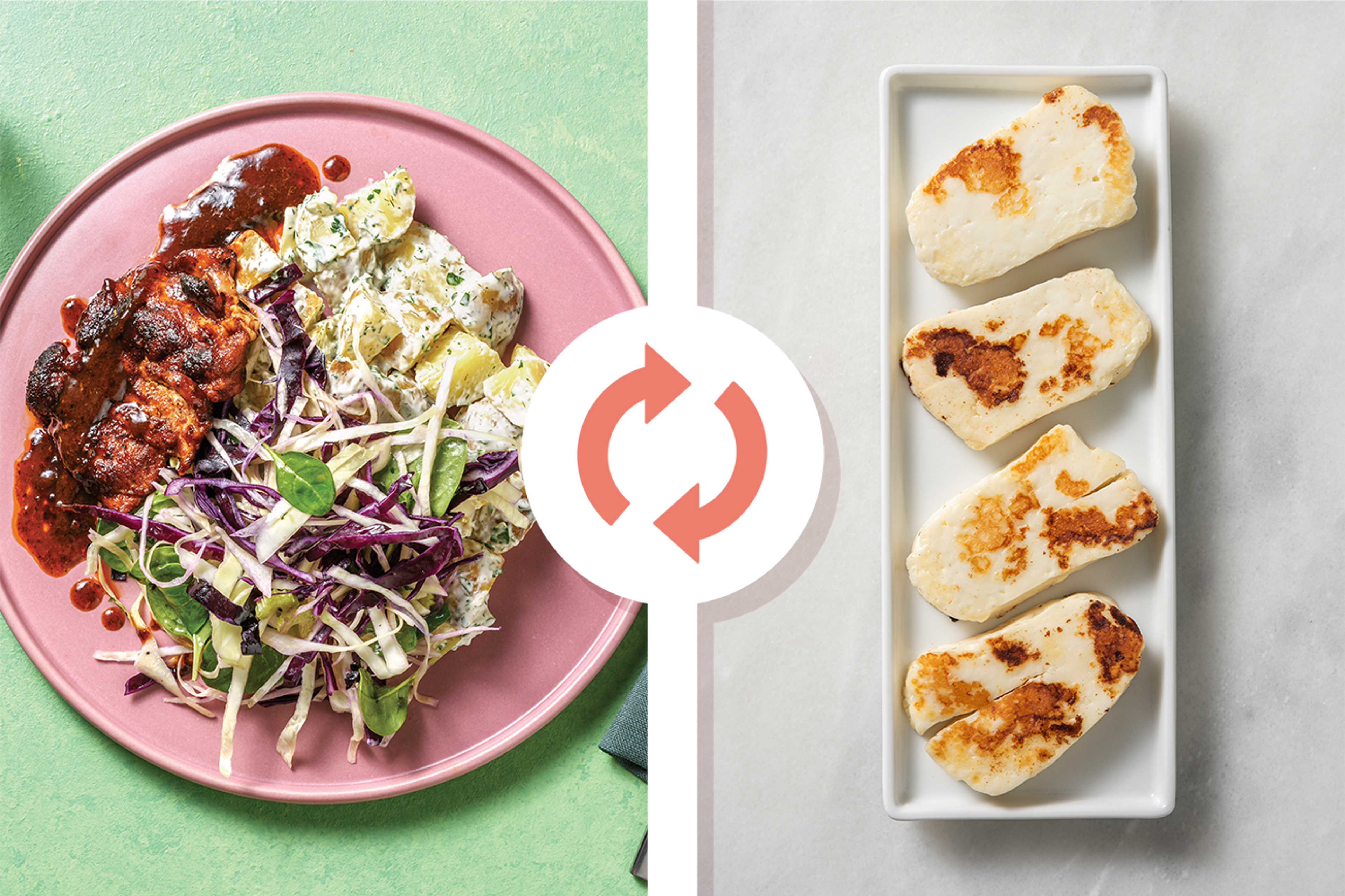 Quick BBQ Haloumi & Creamy Potato Salad