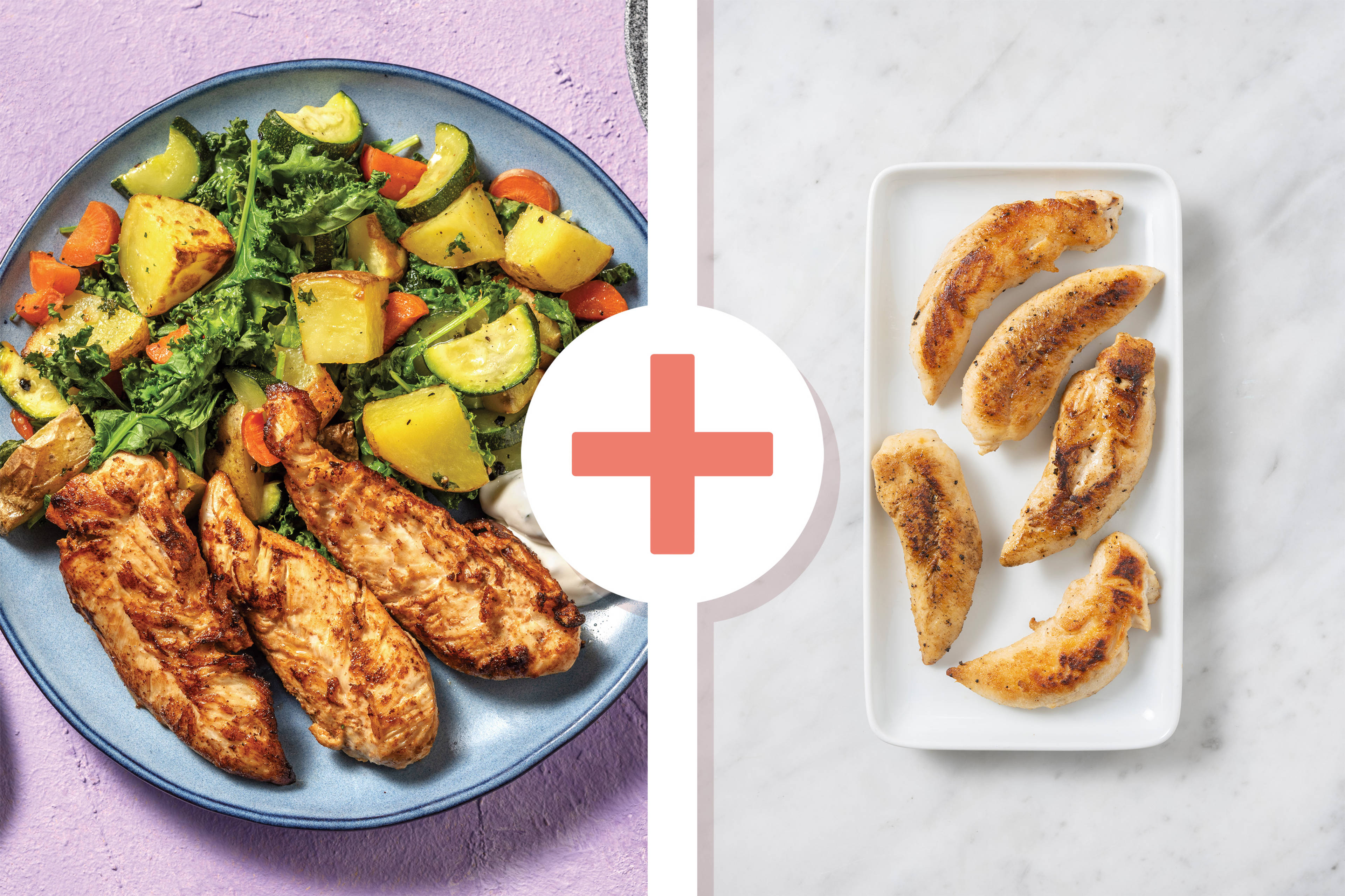 Double Mumbai Chicken, Kale & Easy-Prep Roast Veg
