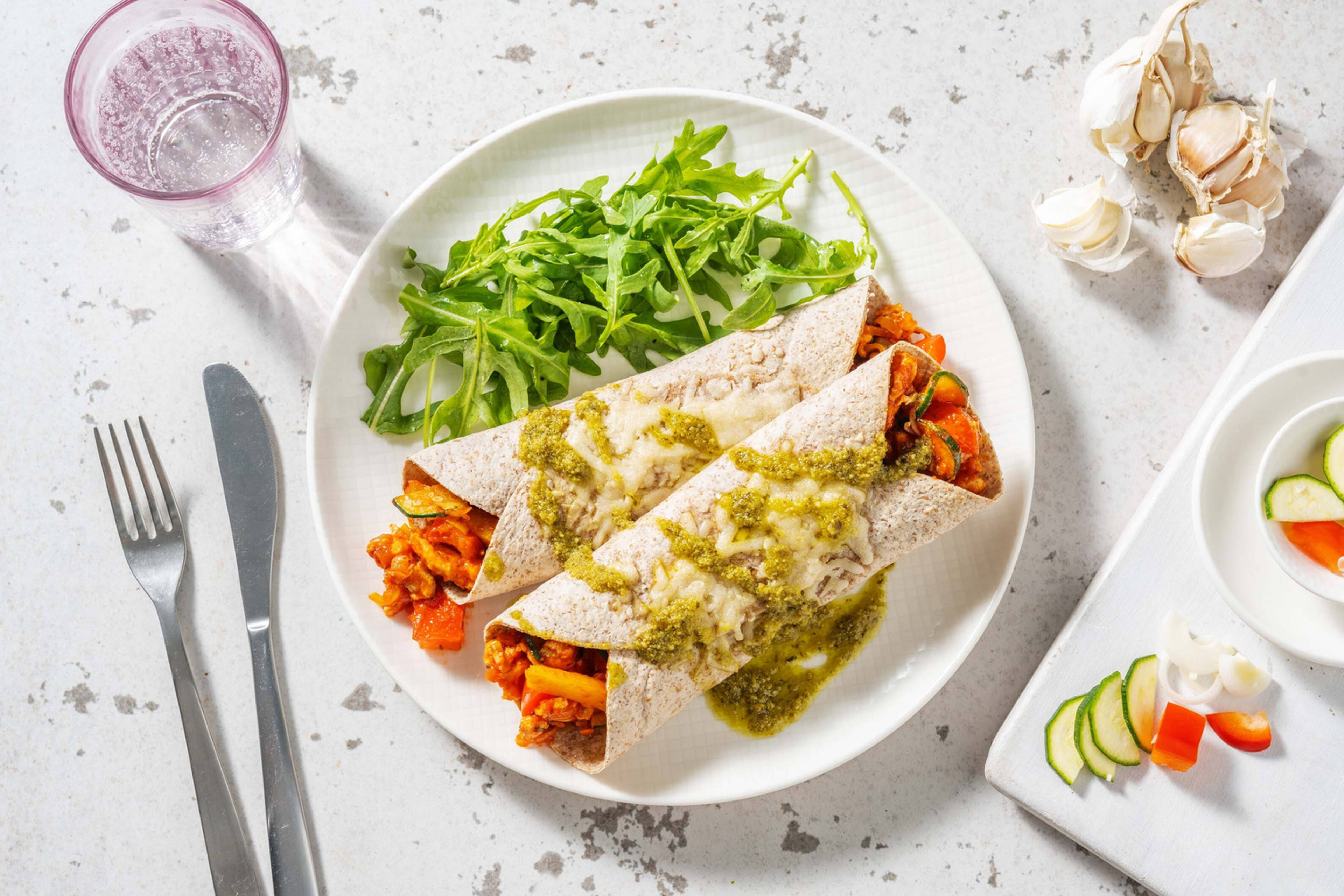 Enchiladas à l'italienne au poulet haché