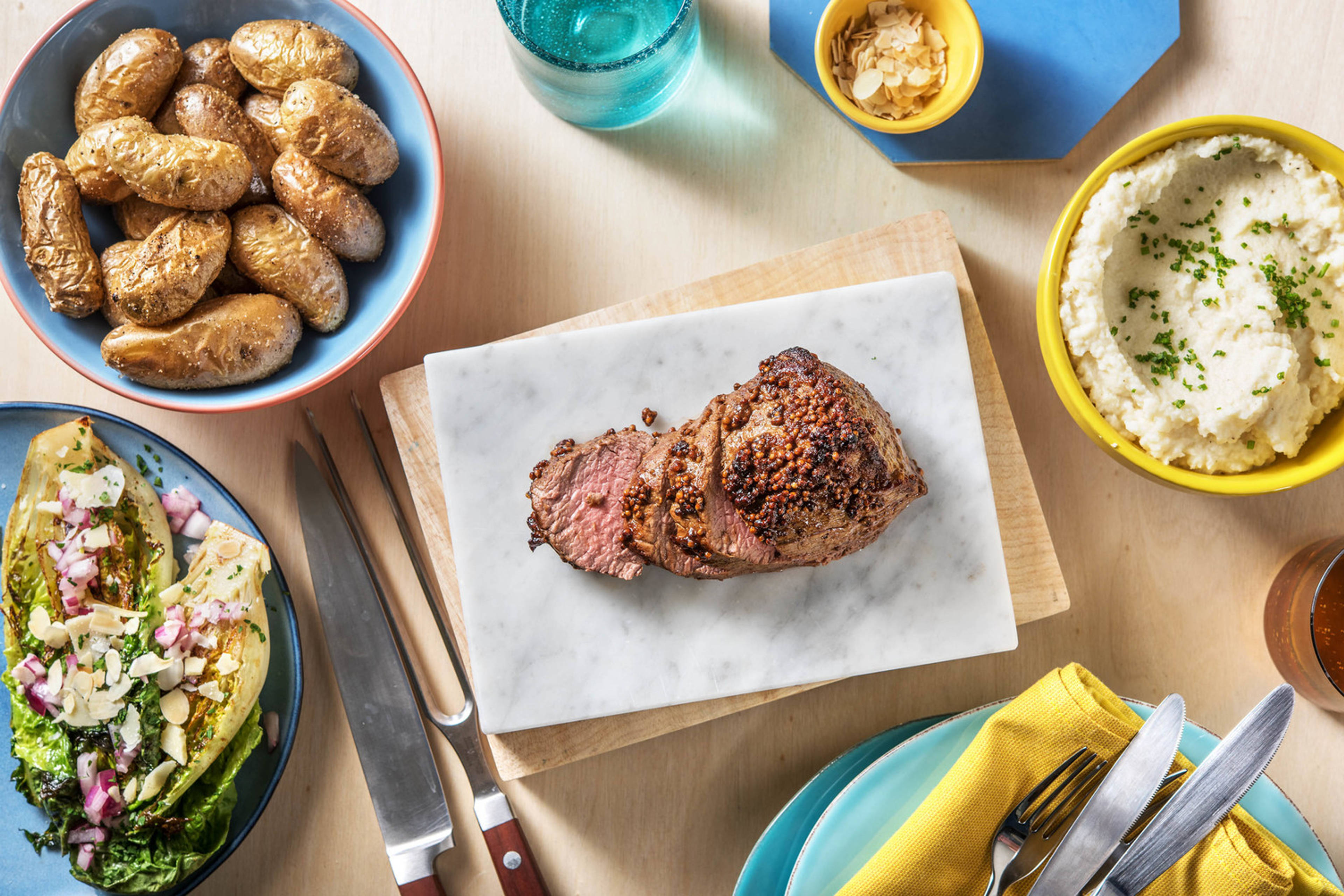 Filet de bœuf sauce miel-moutarde maison