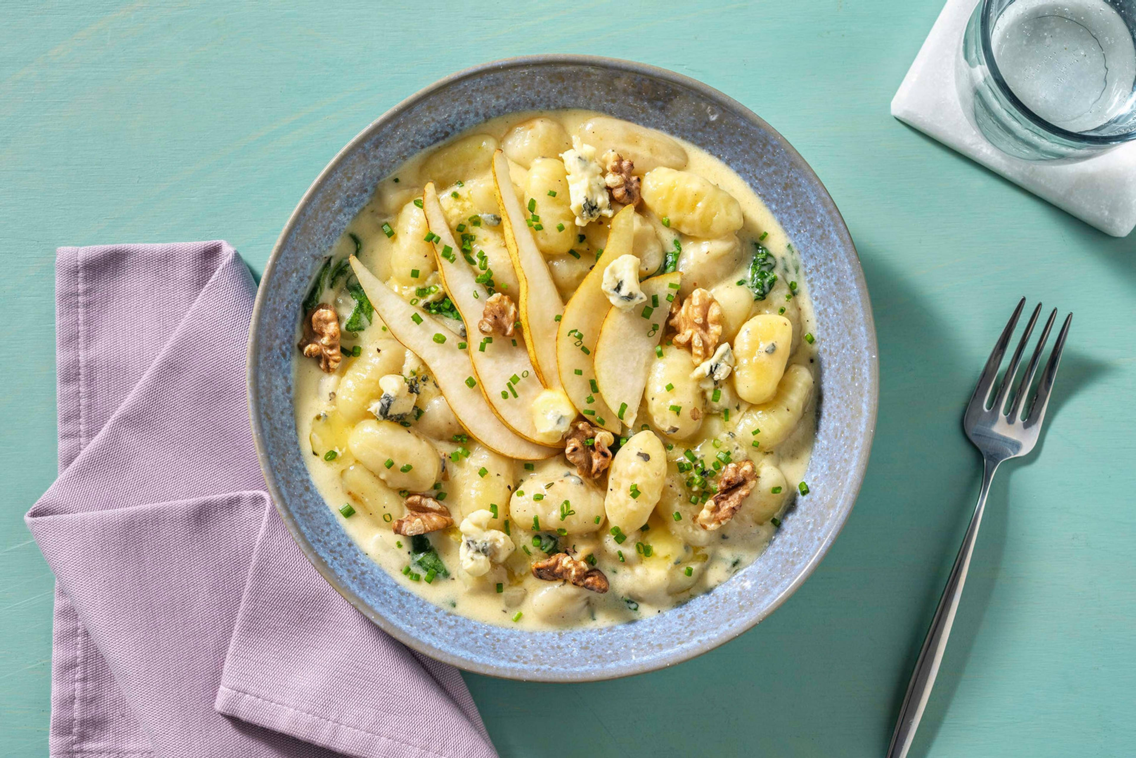 Gnocchi in Cremesauce aus Blauschimmelkäse