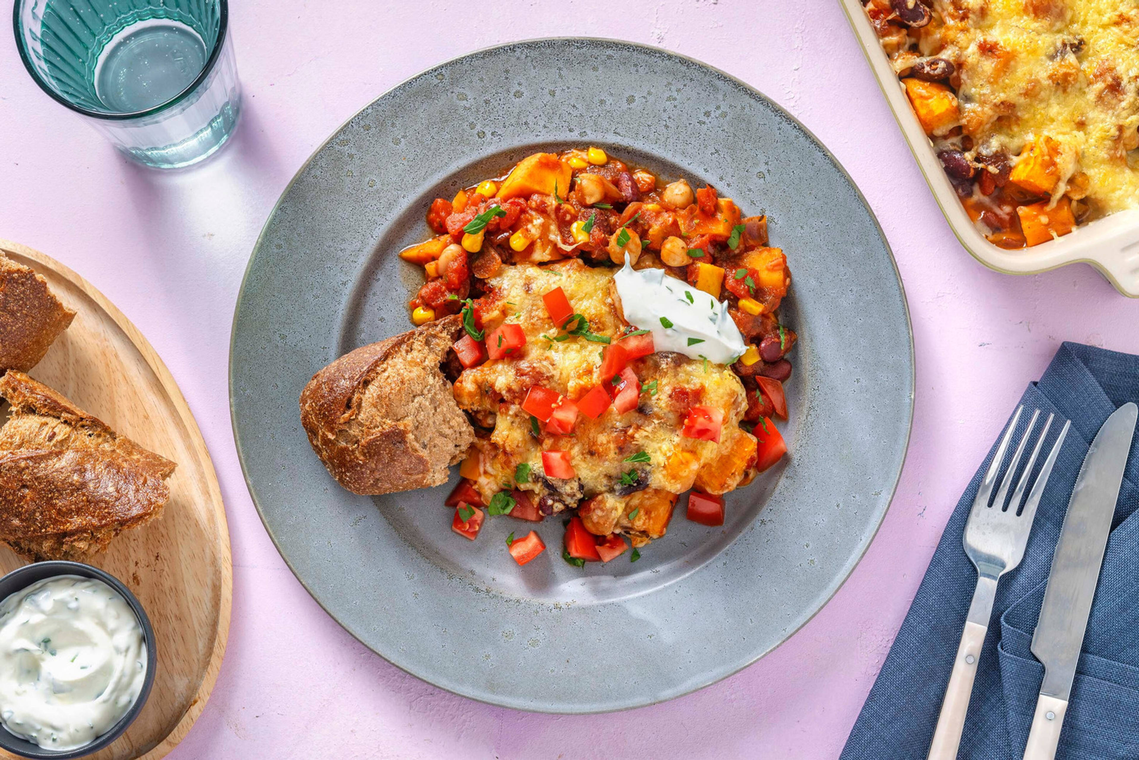 Gratin de chili sin carne
