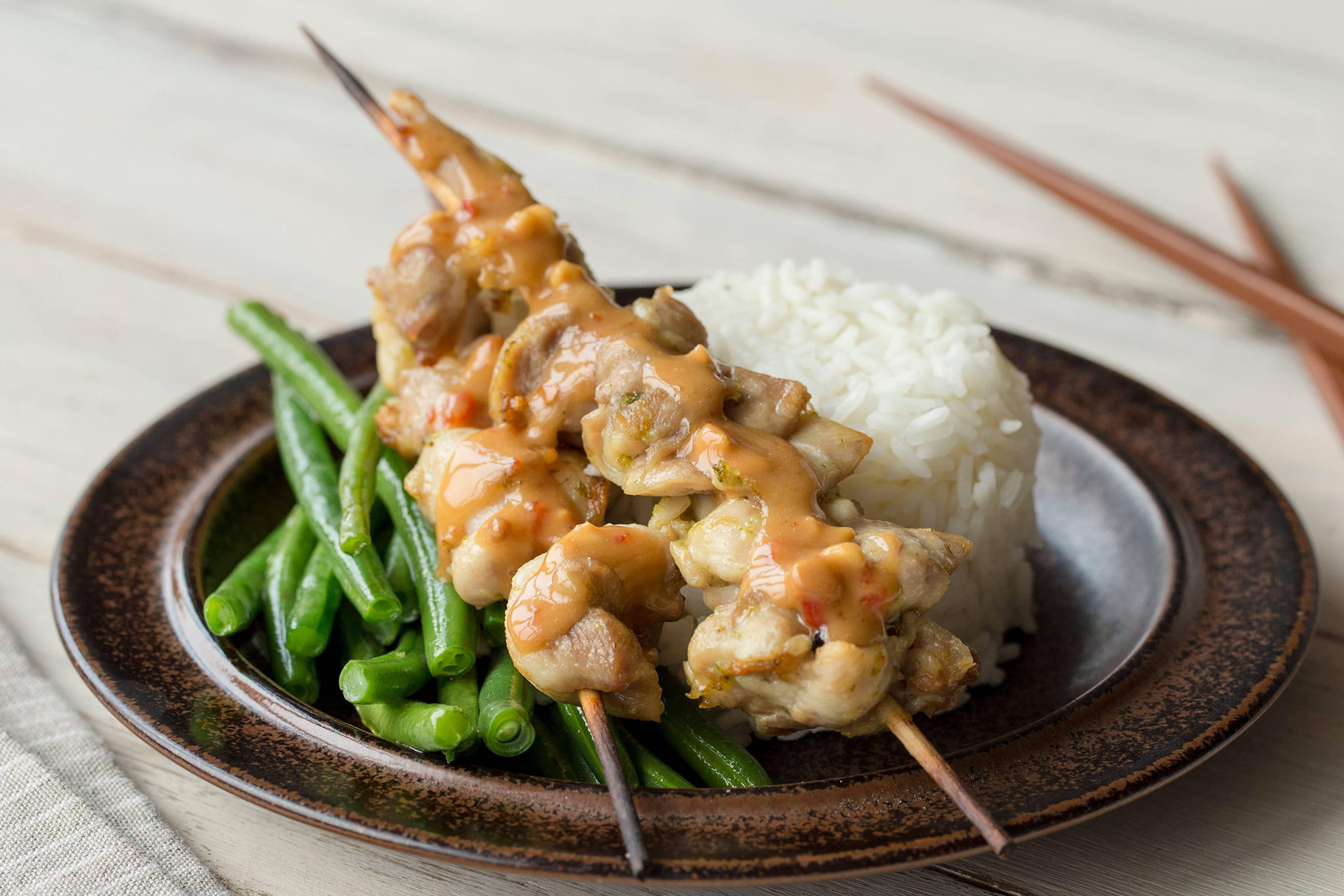 Poulet-Satay-Spiessli