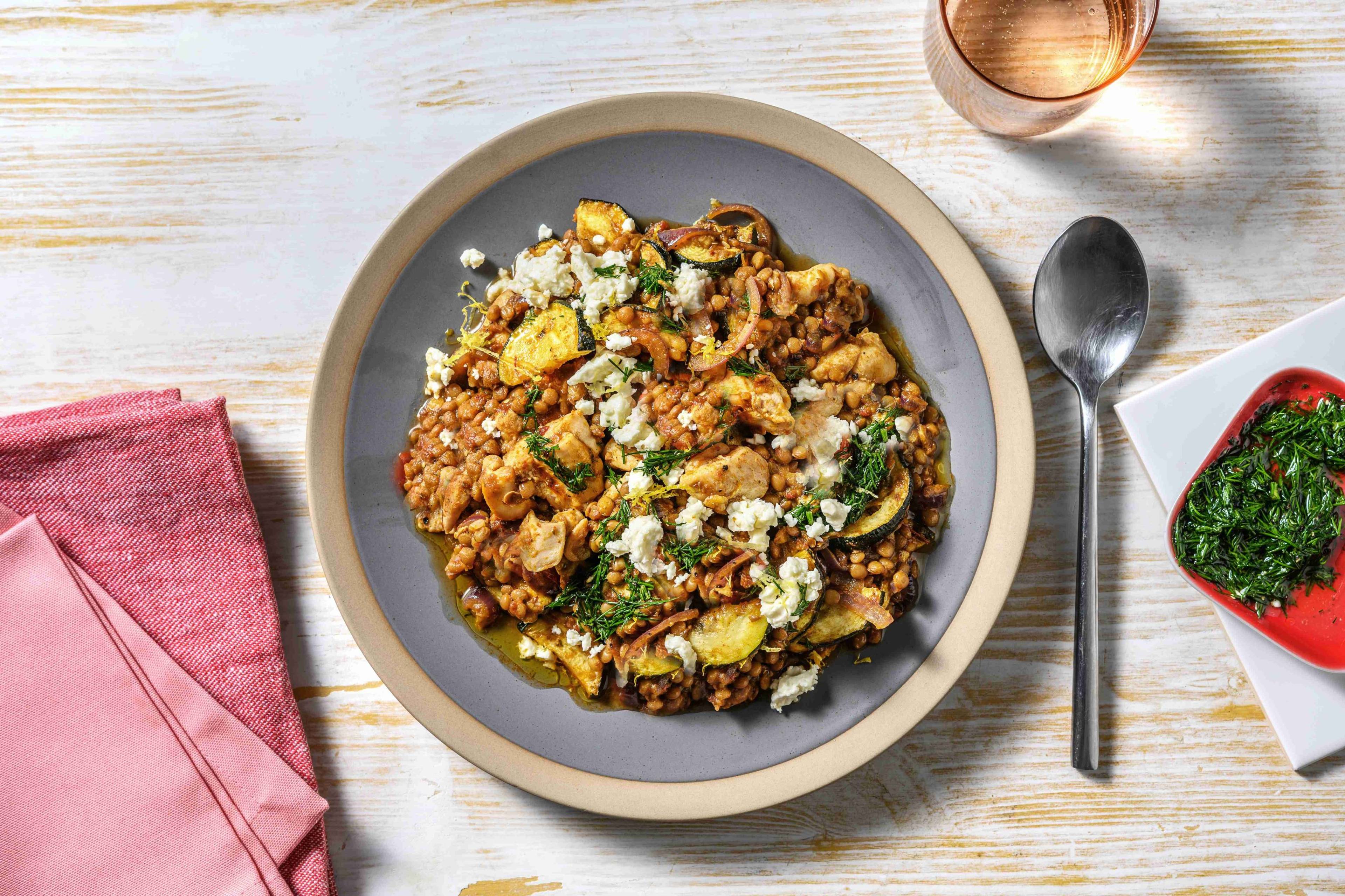 Harissa Chicken Breast and Lentil Jumble