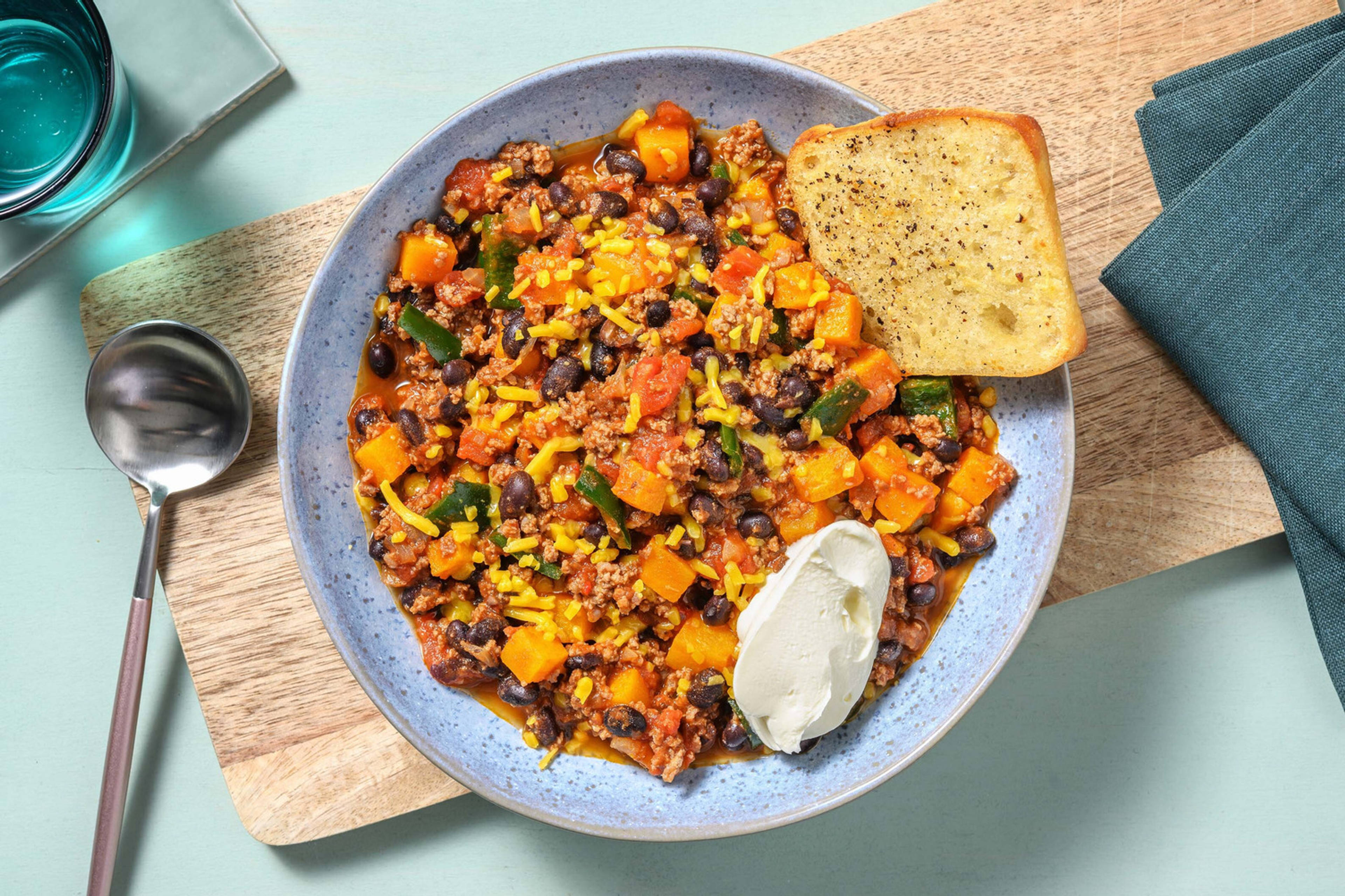 Hearty Beef and Black Bean Chilli