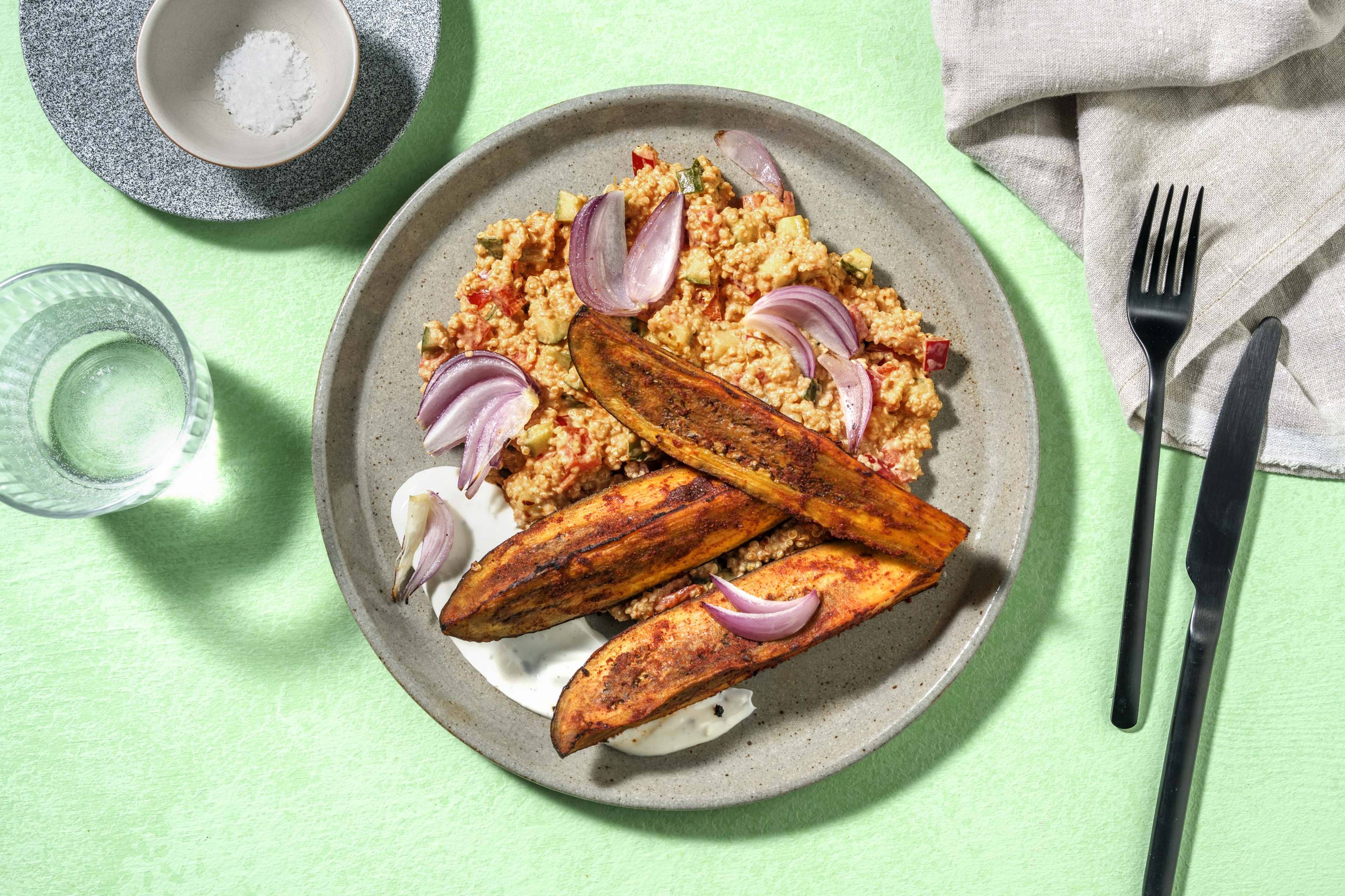 Honig-Harissa-Aubergine aus dem Ofen