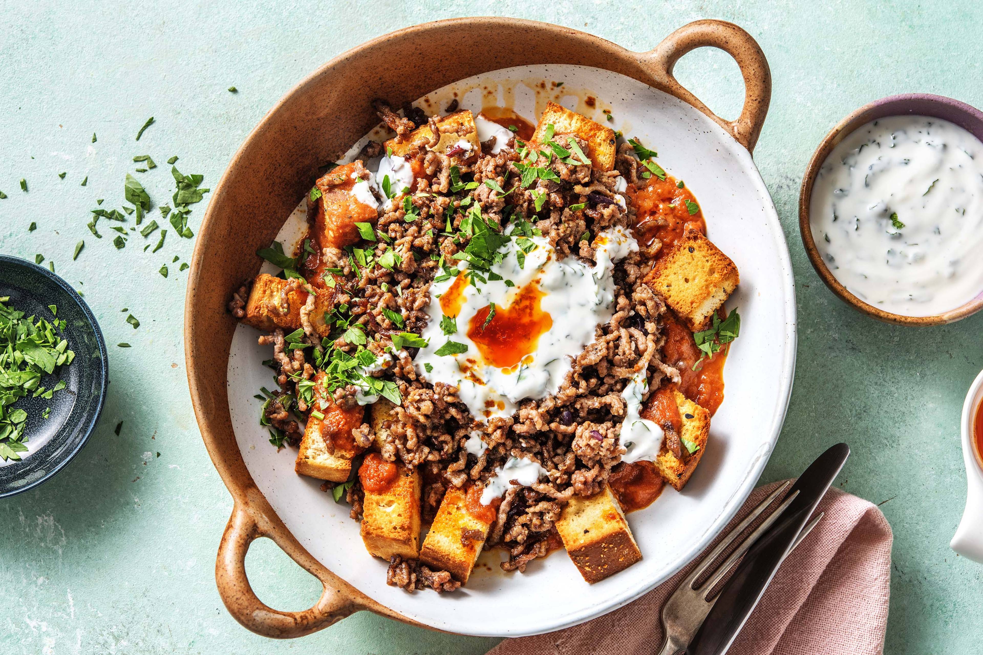Iskender! Türkisches Rindshack-Gericht