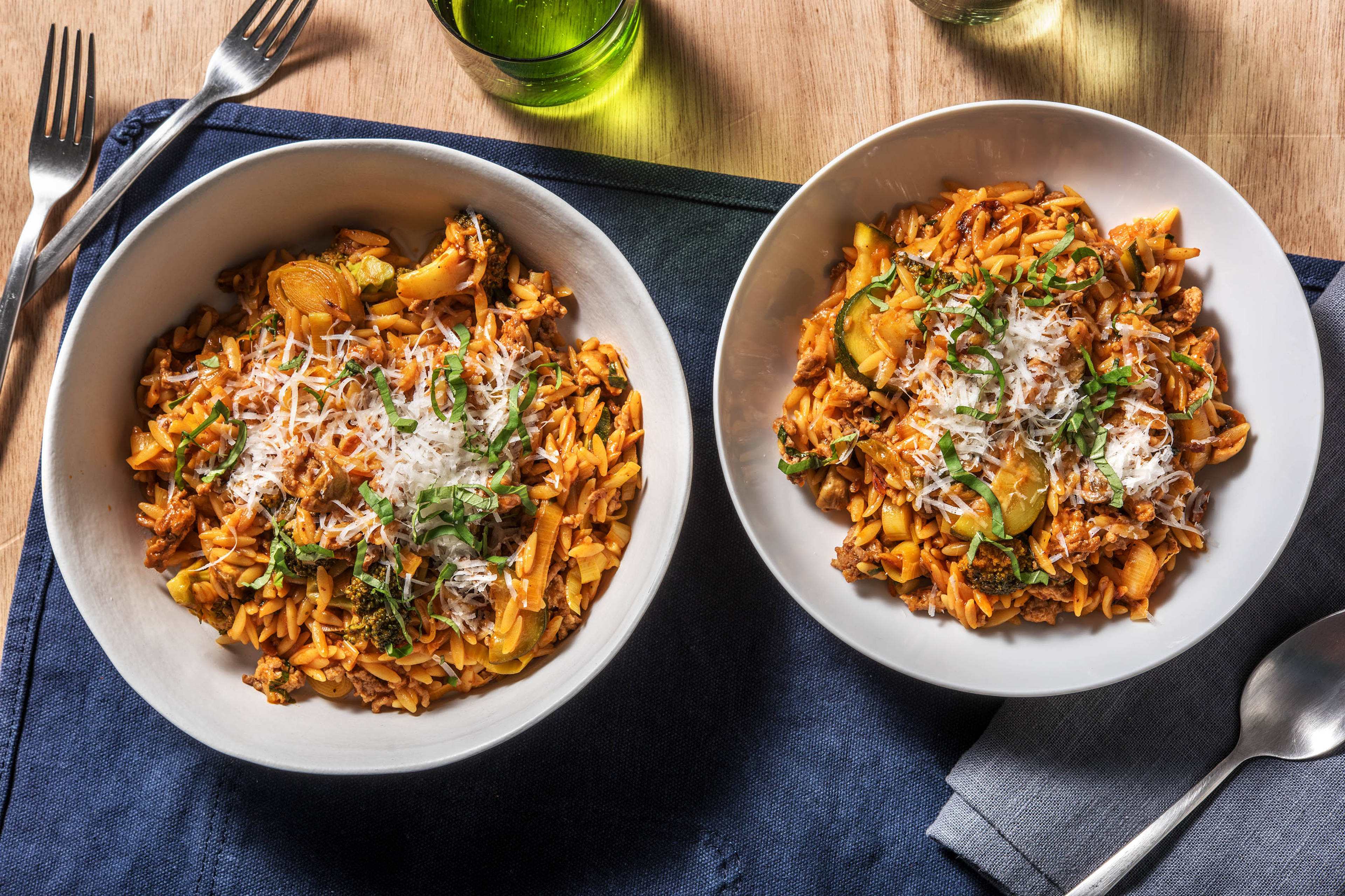 Italiaanse orzo met gehakt