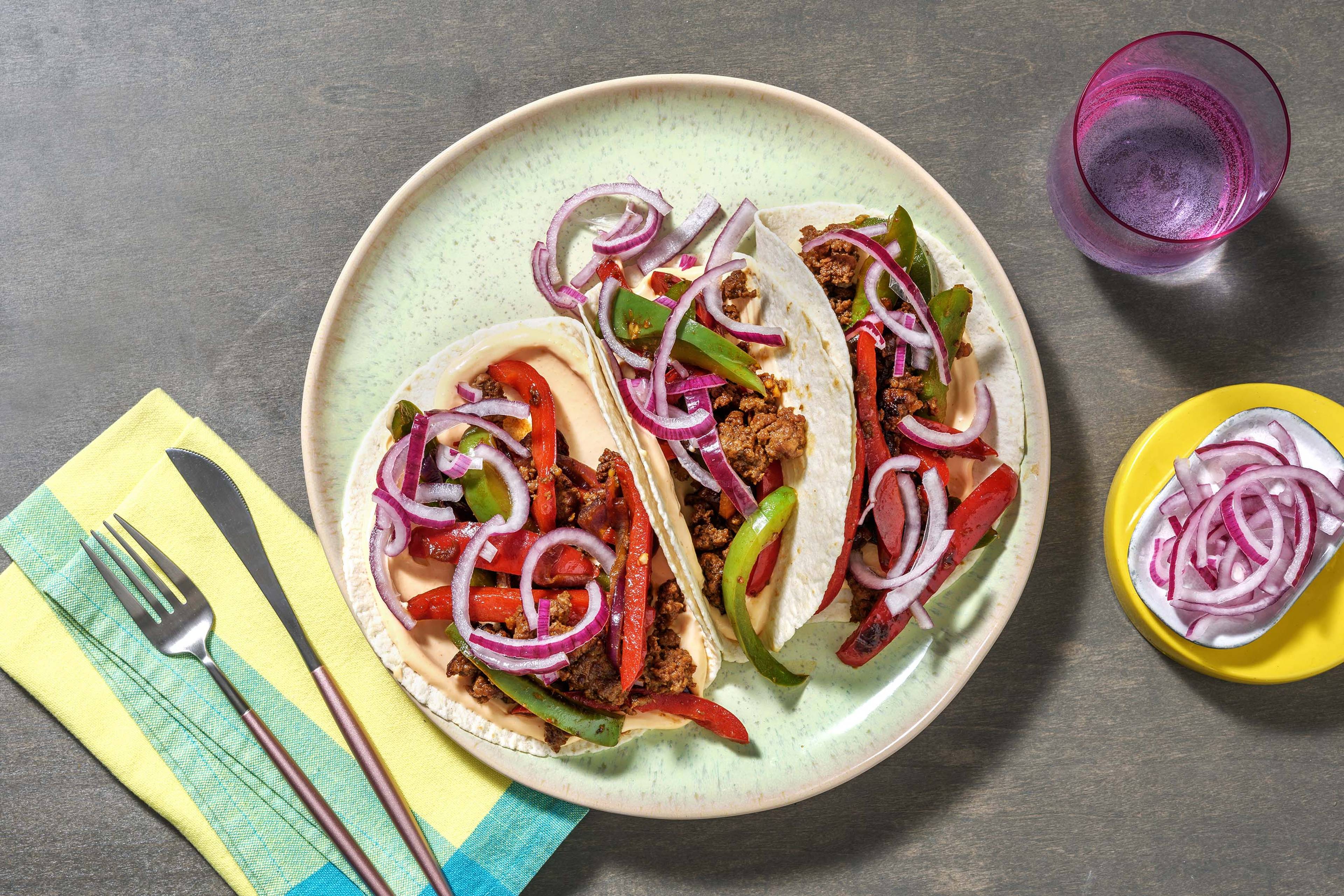 Korean Style Beef Tacos