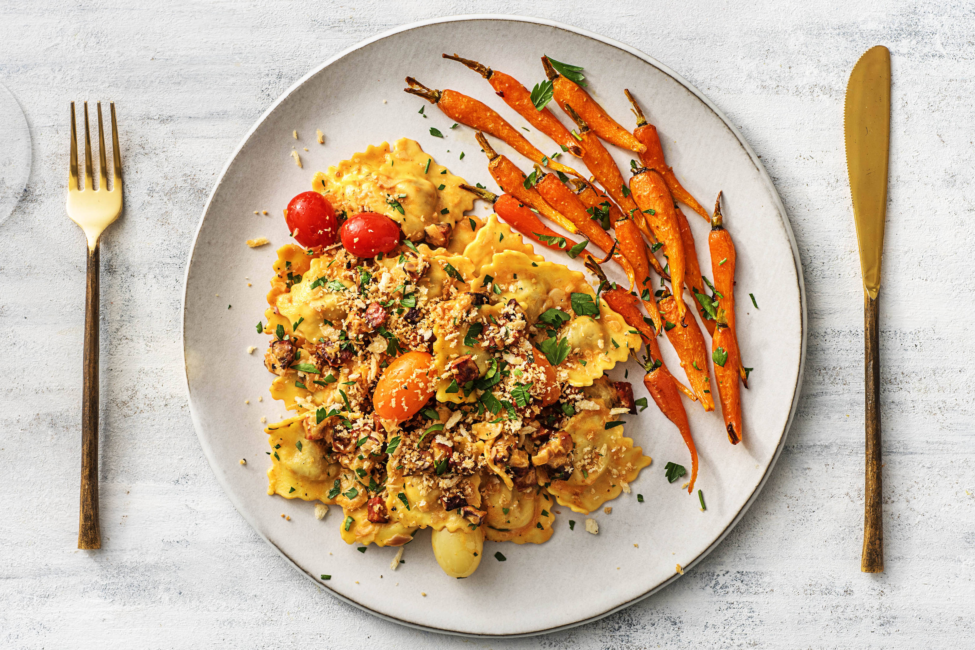 Lobster Ravioli with Chorizo