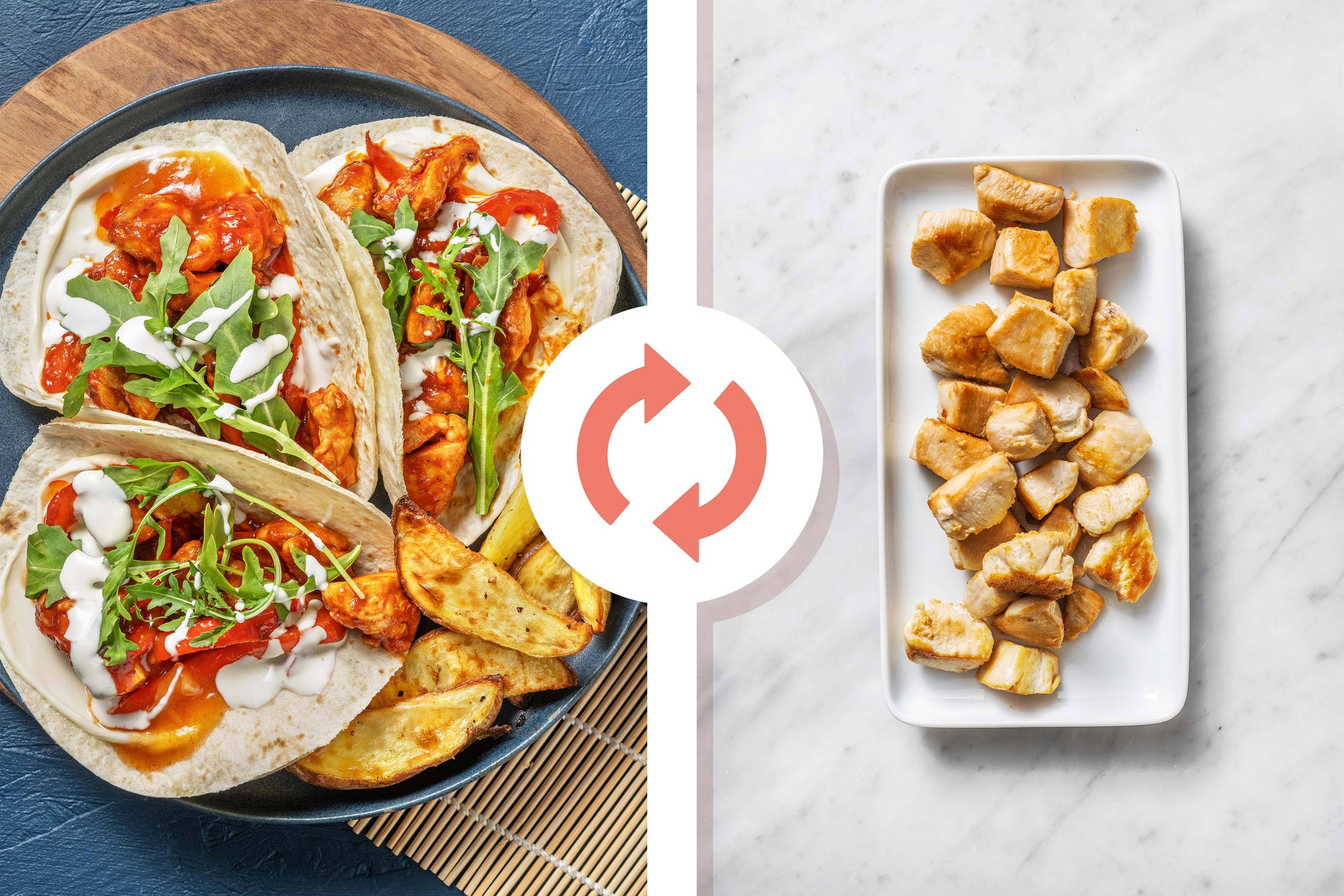 Mango Chutney Curried Diced Chicken Breast Wraps