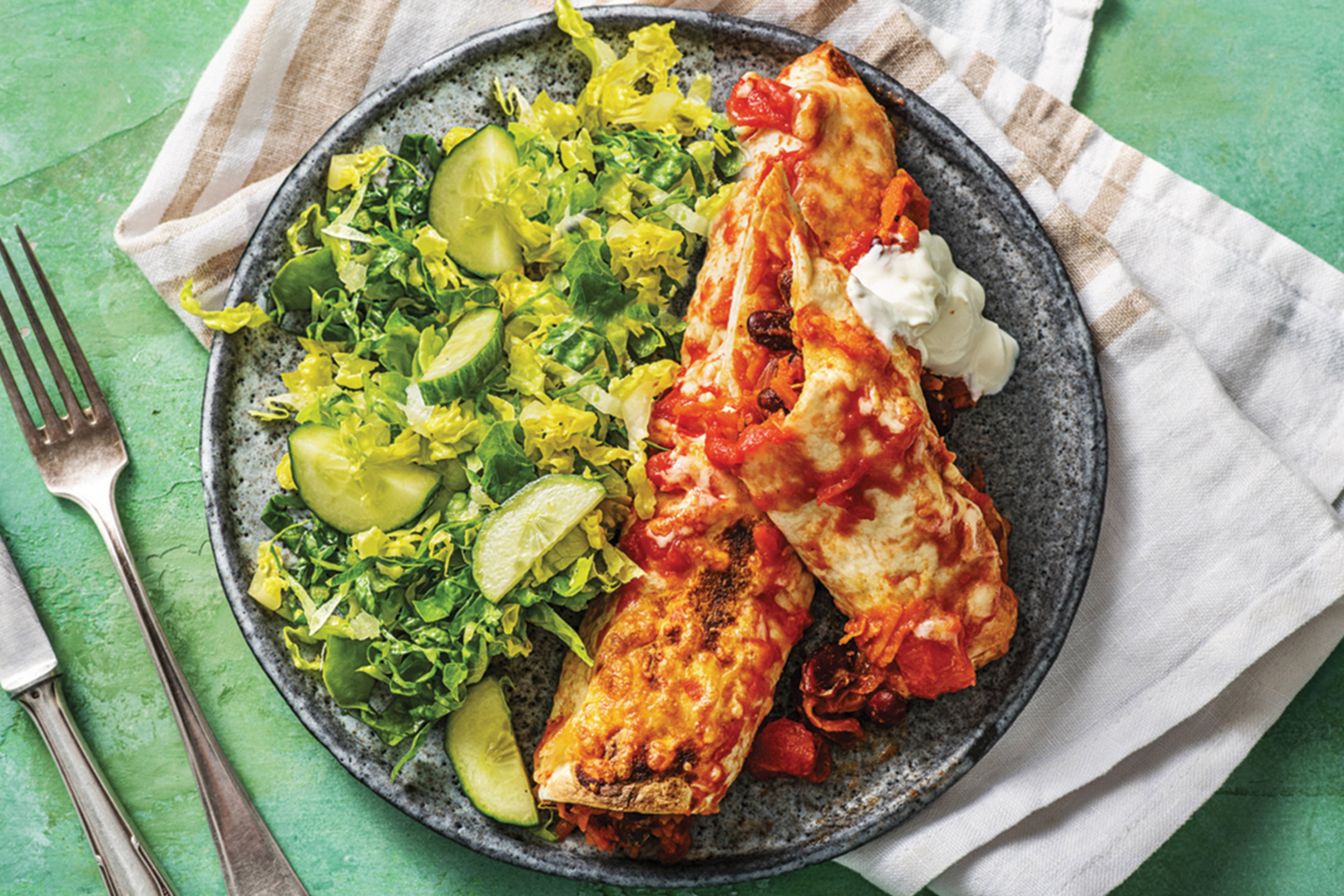 American Veggie & Bean Enchiladas