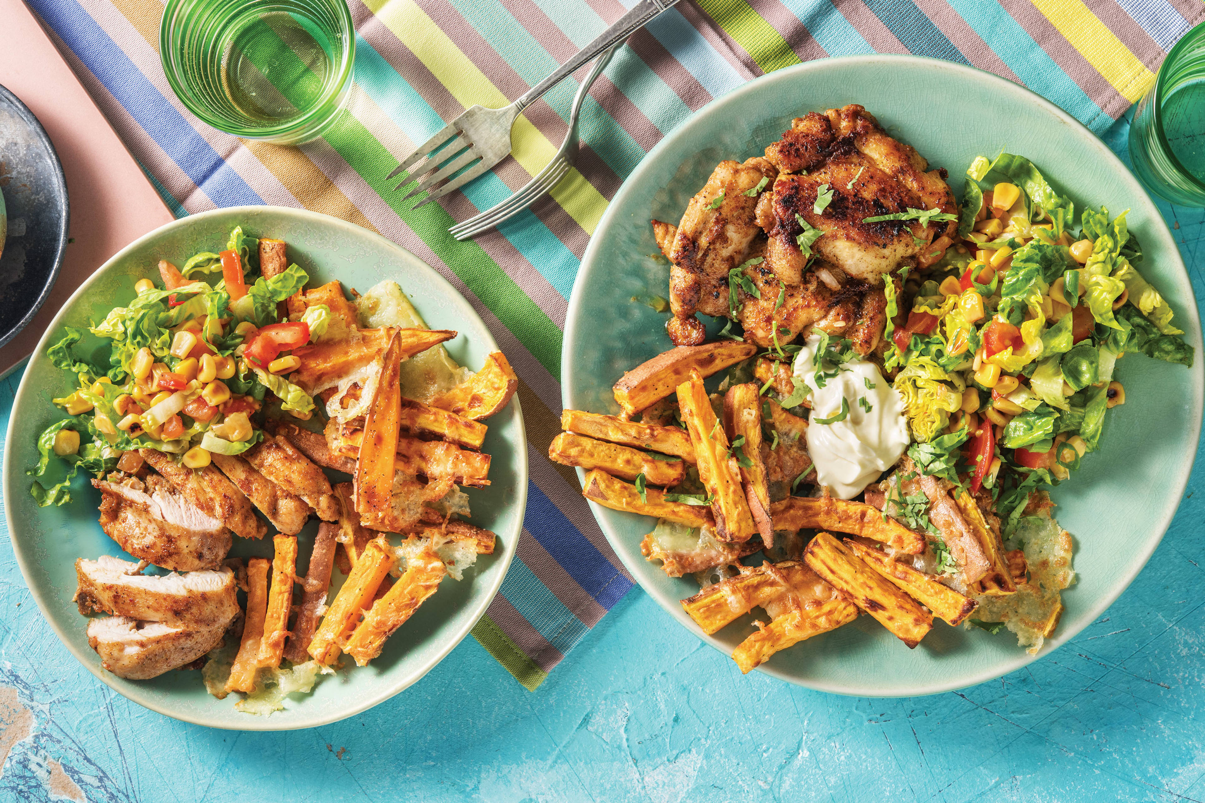 American Chicken & Cheesy Sweet Potato