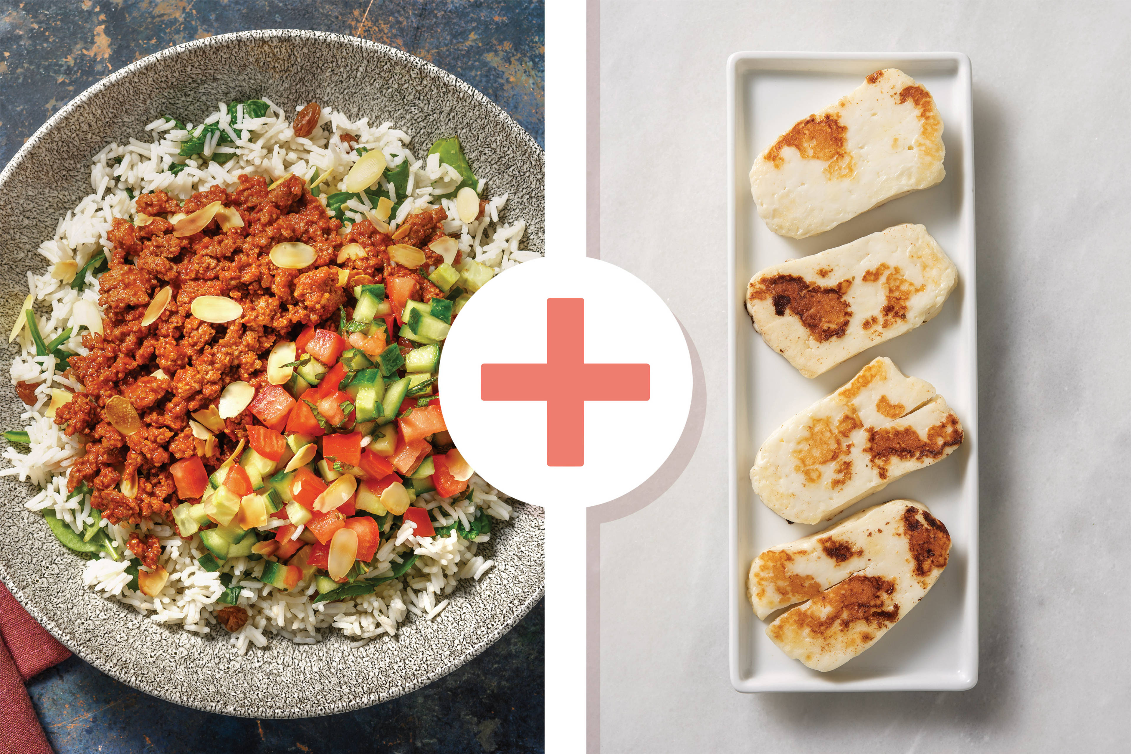 Morroccan Plant-Based Mince, Haloumi & Currant Rice