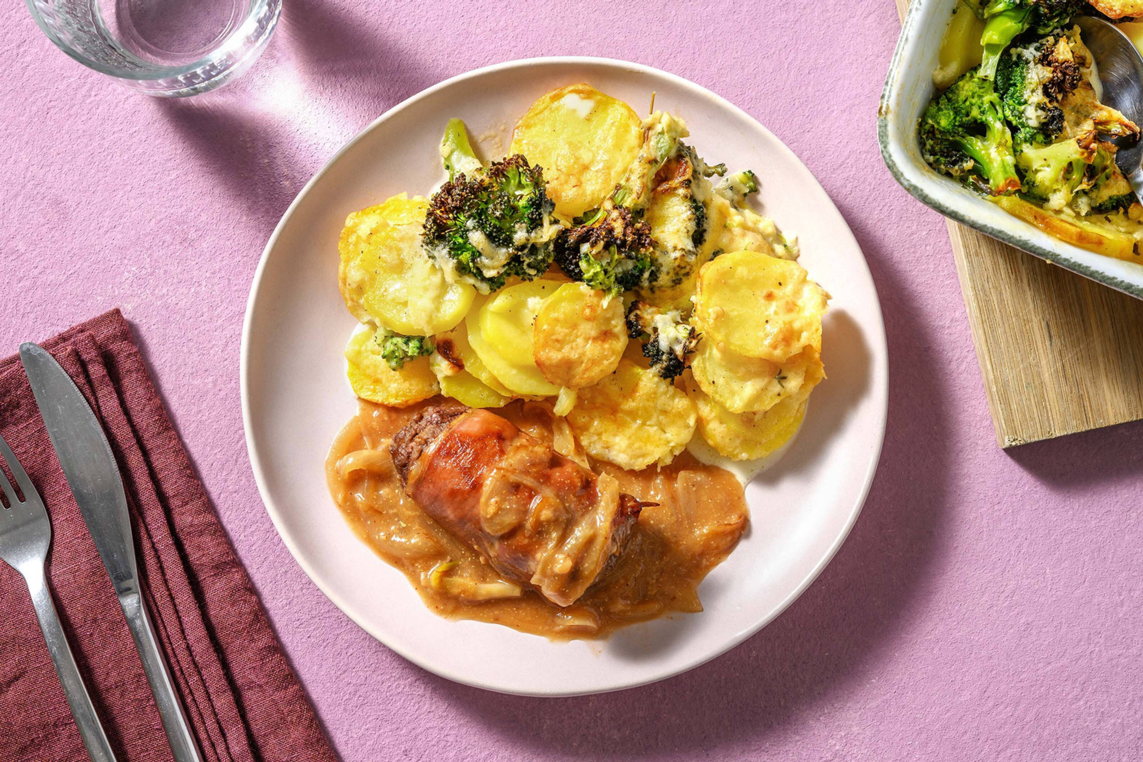 Blinde vink met aardappelgratin