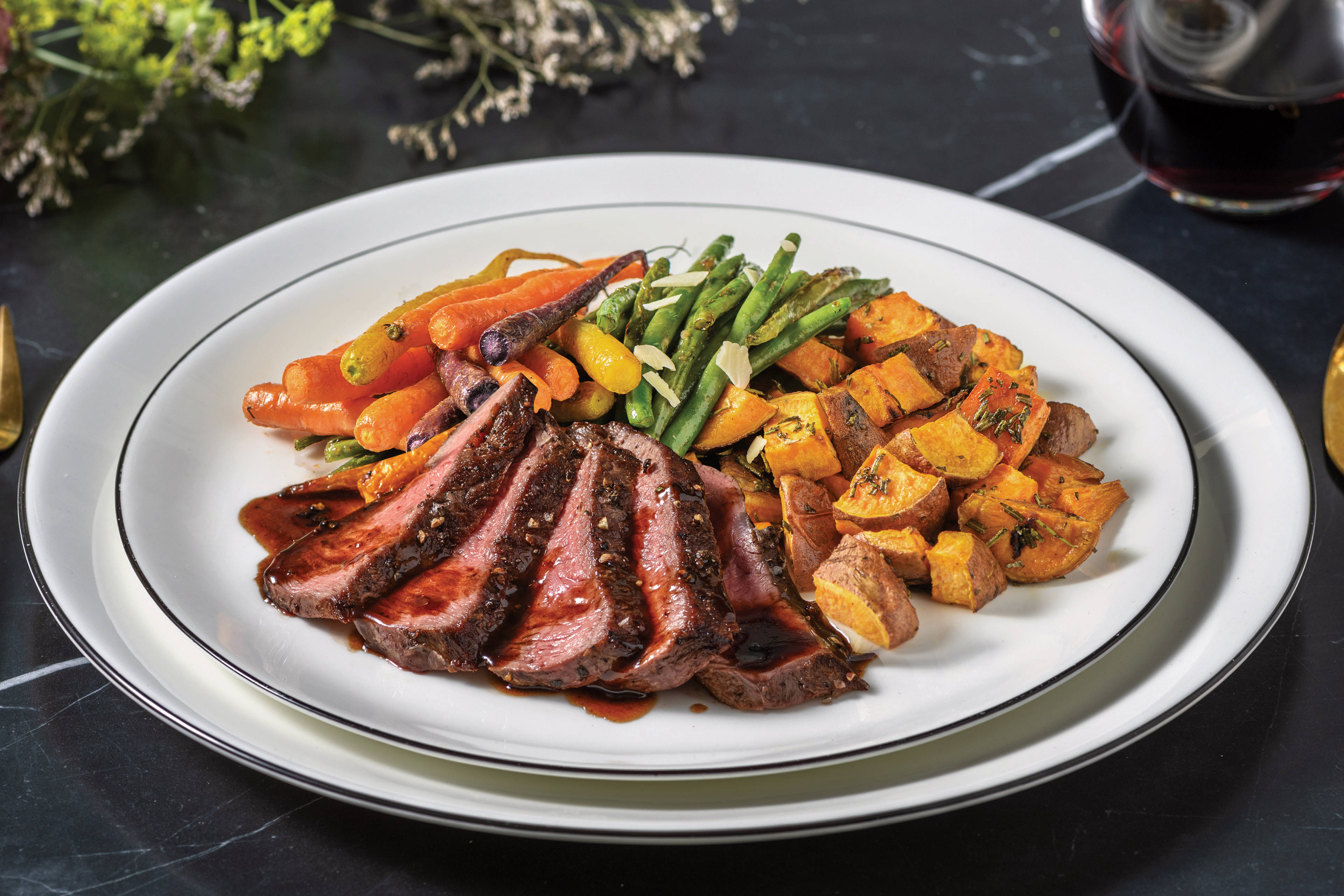 Peppercorn Beef Eye Fillet & Sticky Glaze