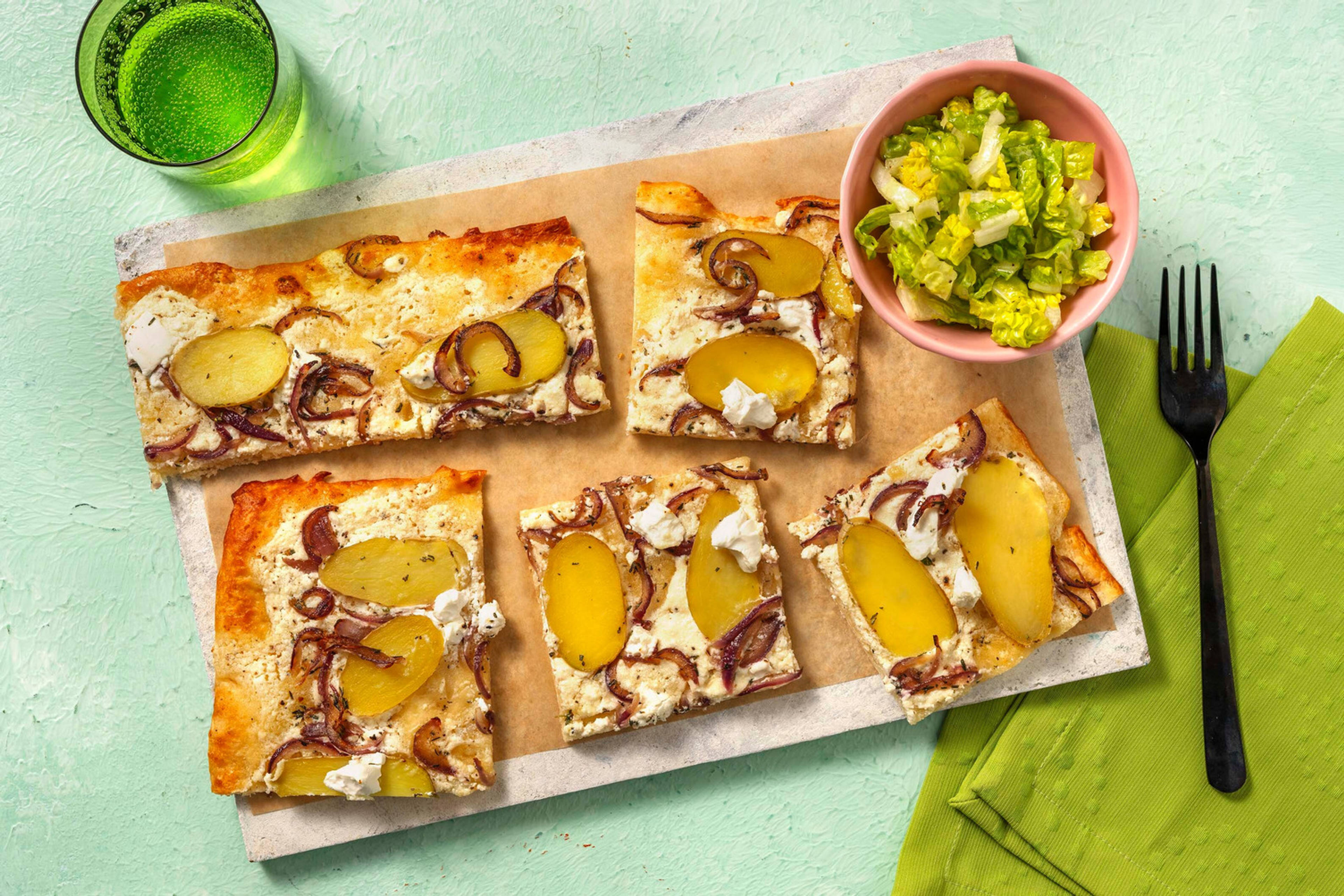 Pizza Bianca! mit Ziegenkäse und Ricotta