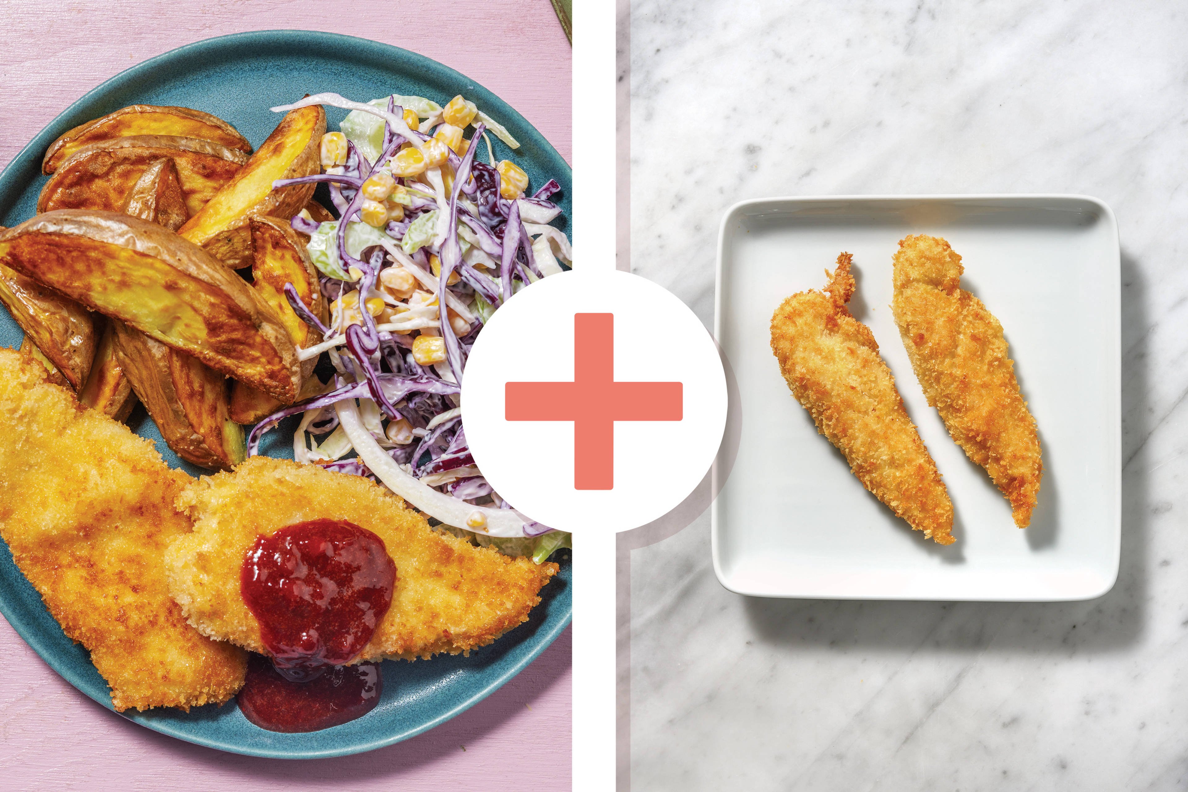 Double Plant-Based Chicken Tenders & Wedges