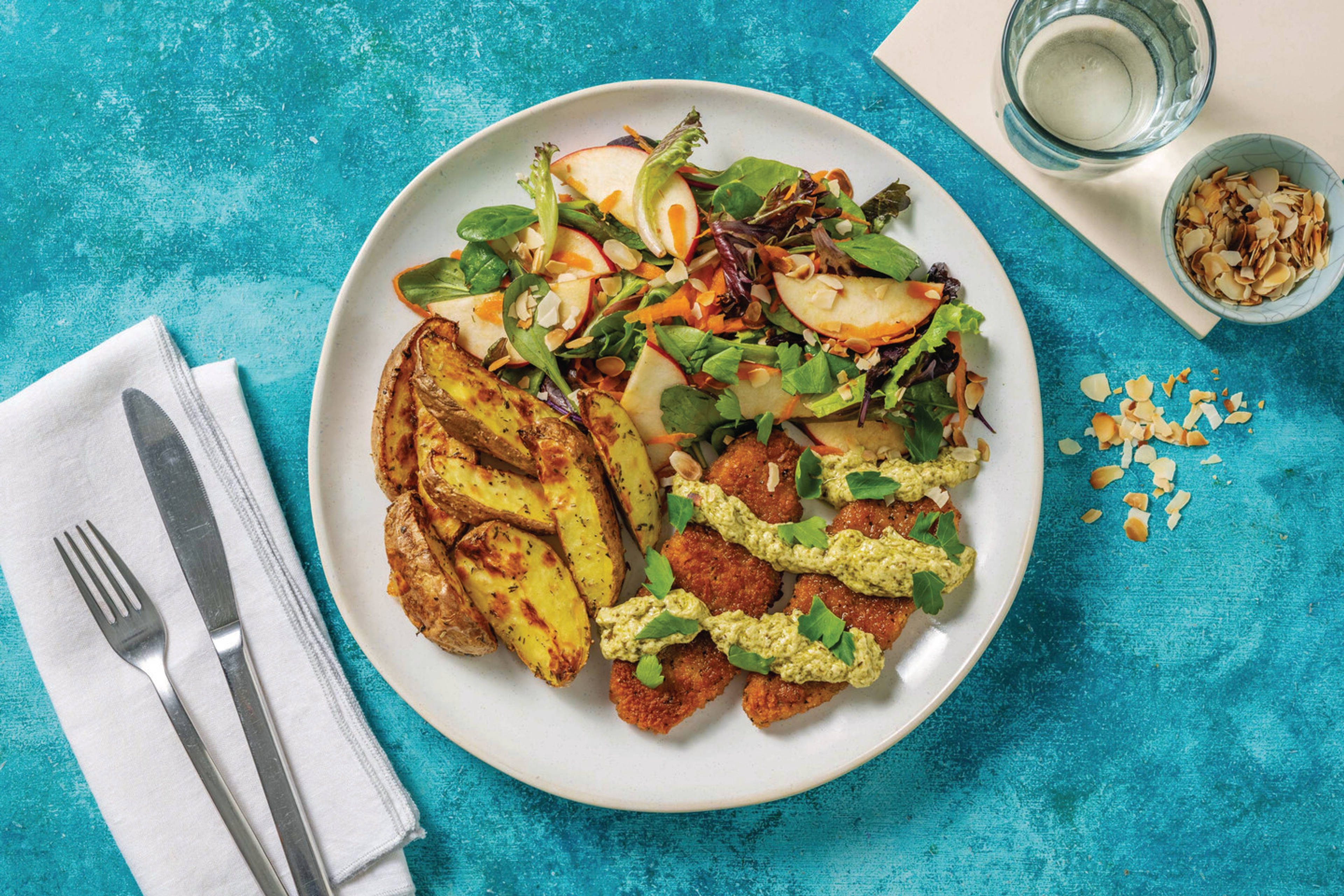 Easy Plant-Based Chick'n & Herby Wedges
