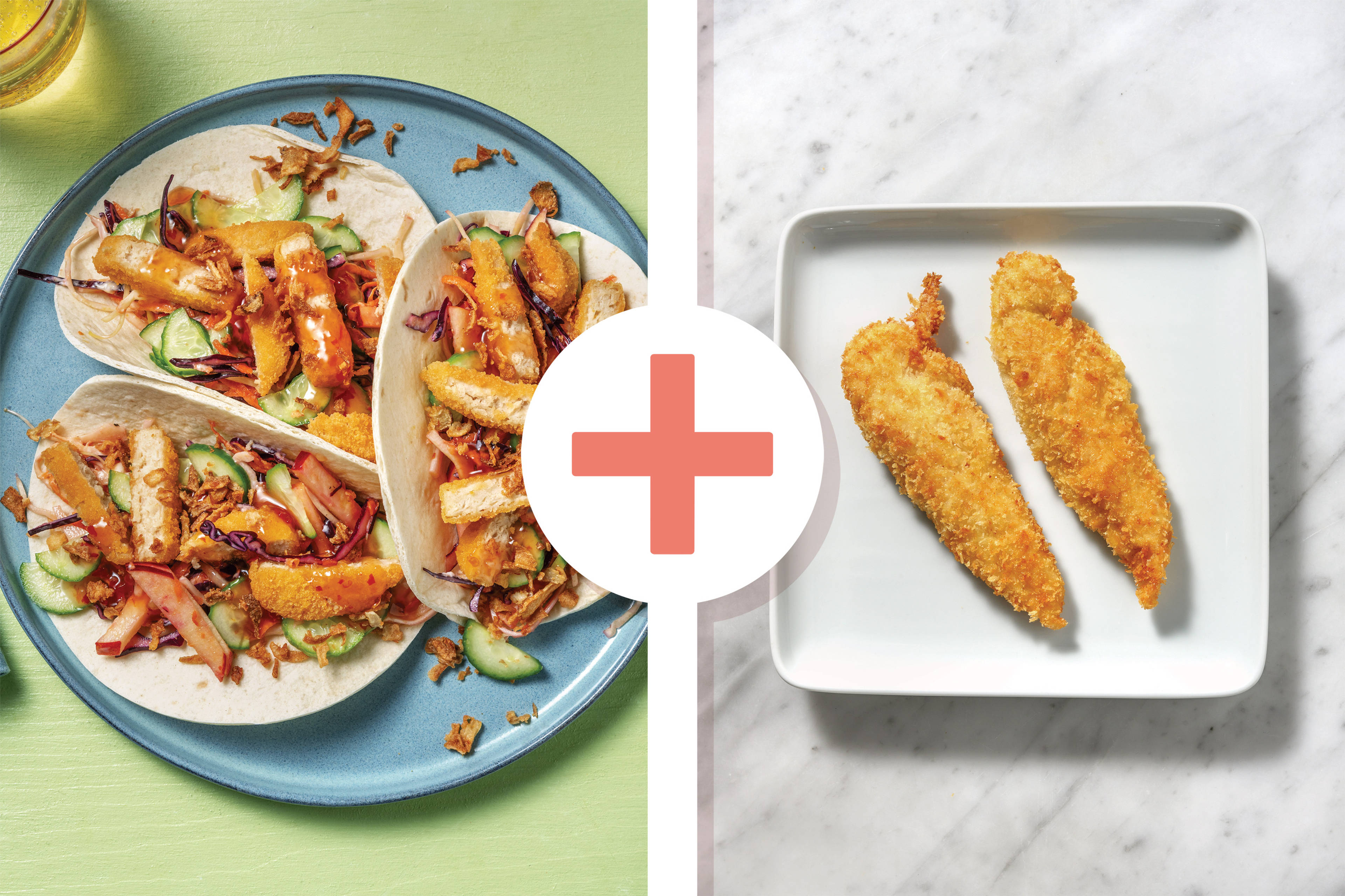 Quick Double Plant-Based Crumbed Chick'n Tacos