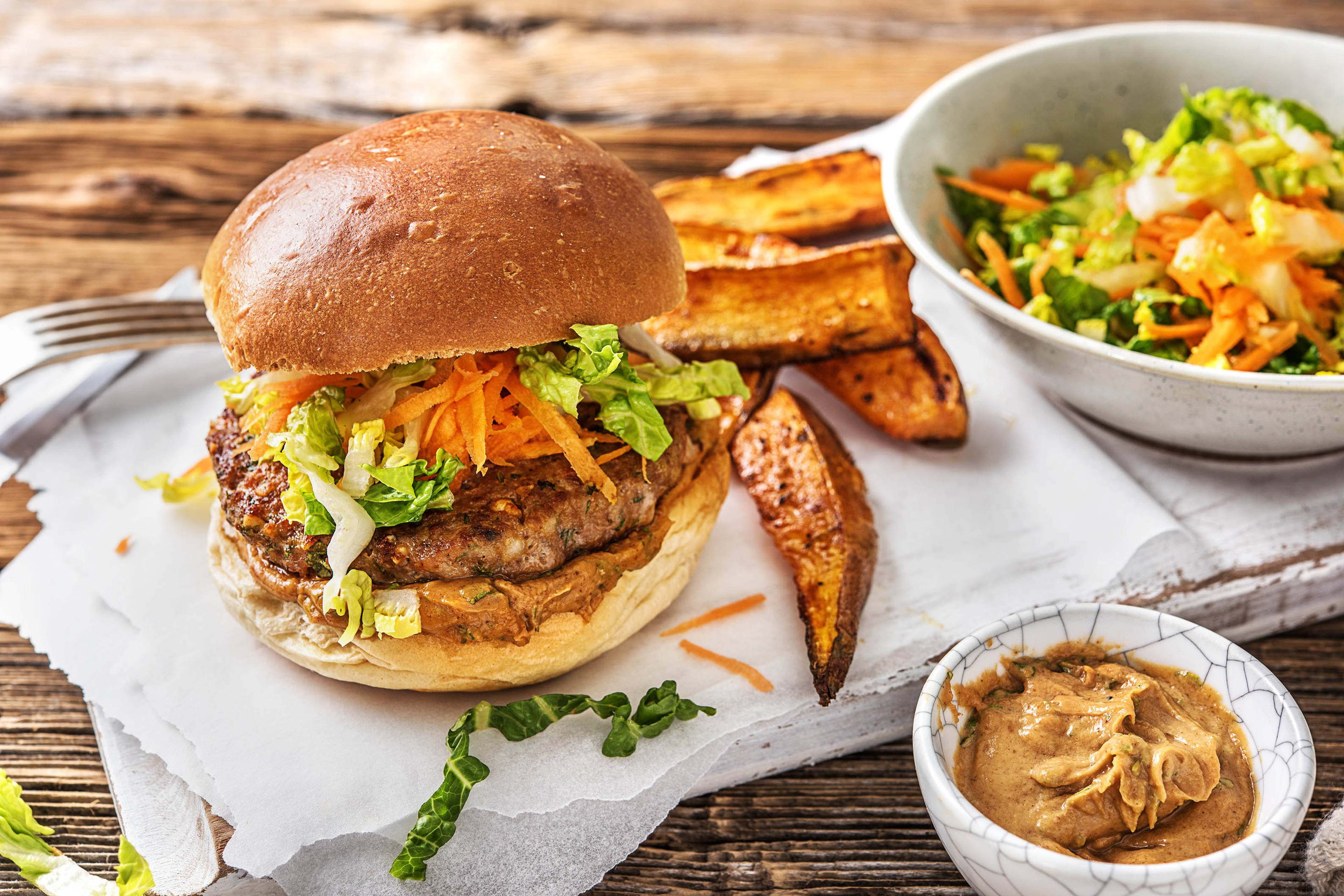 Pork Satay Burgers