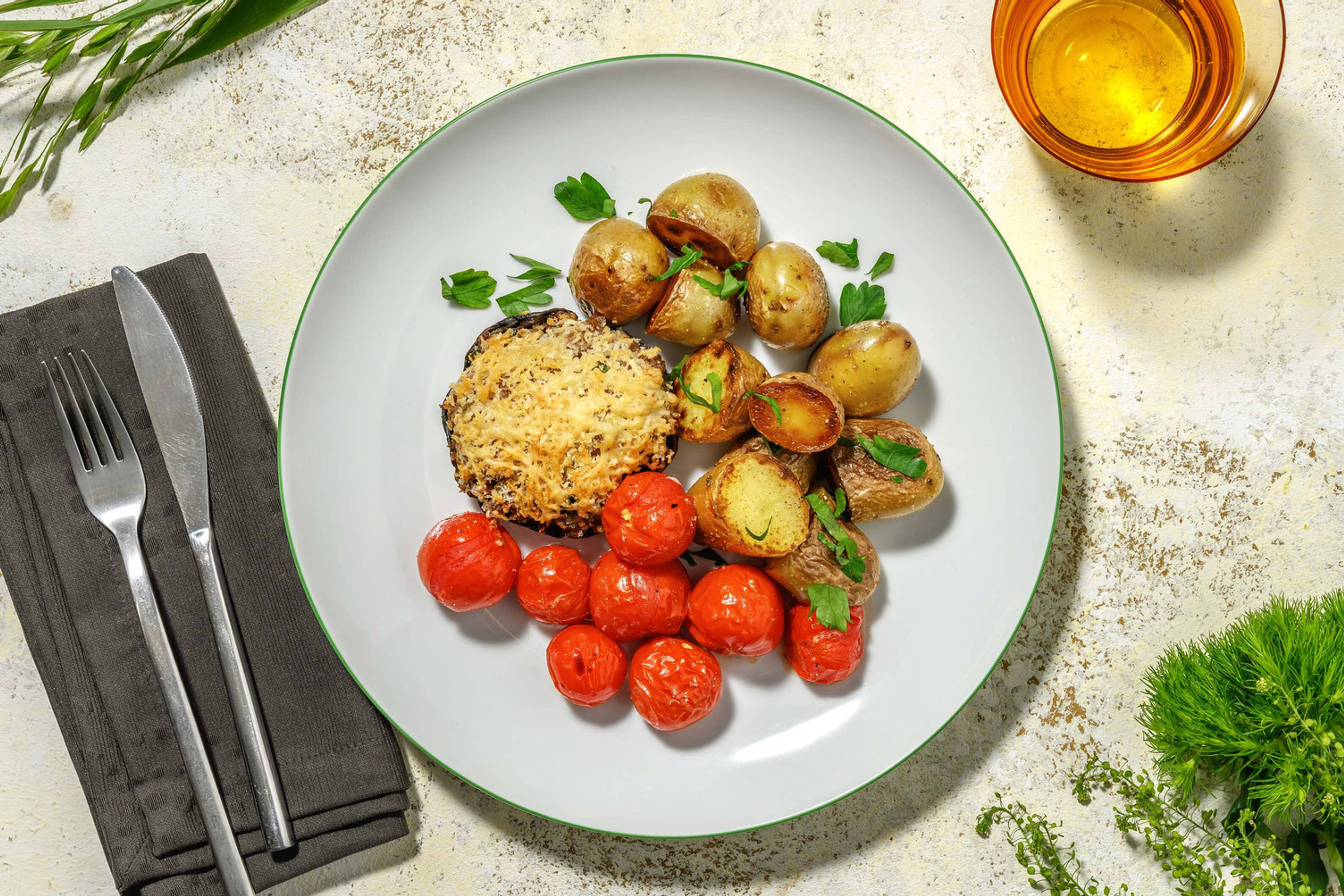 Gevulde portobello met gehakt