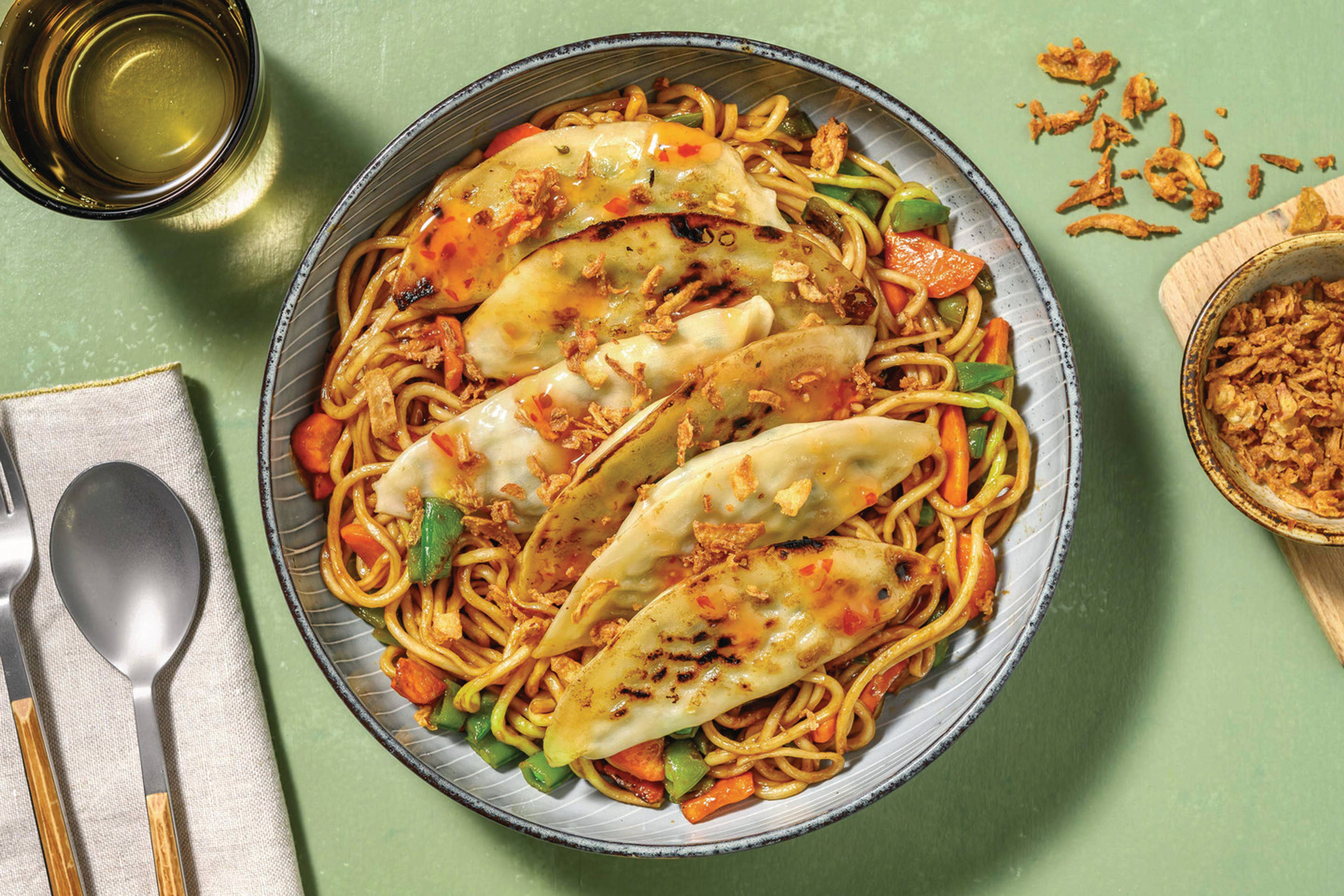 Prawn Wontons & Hoisin Veggie Noodles