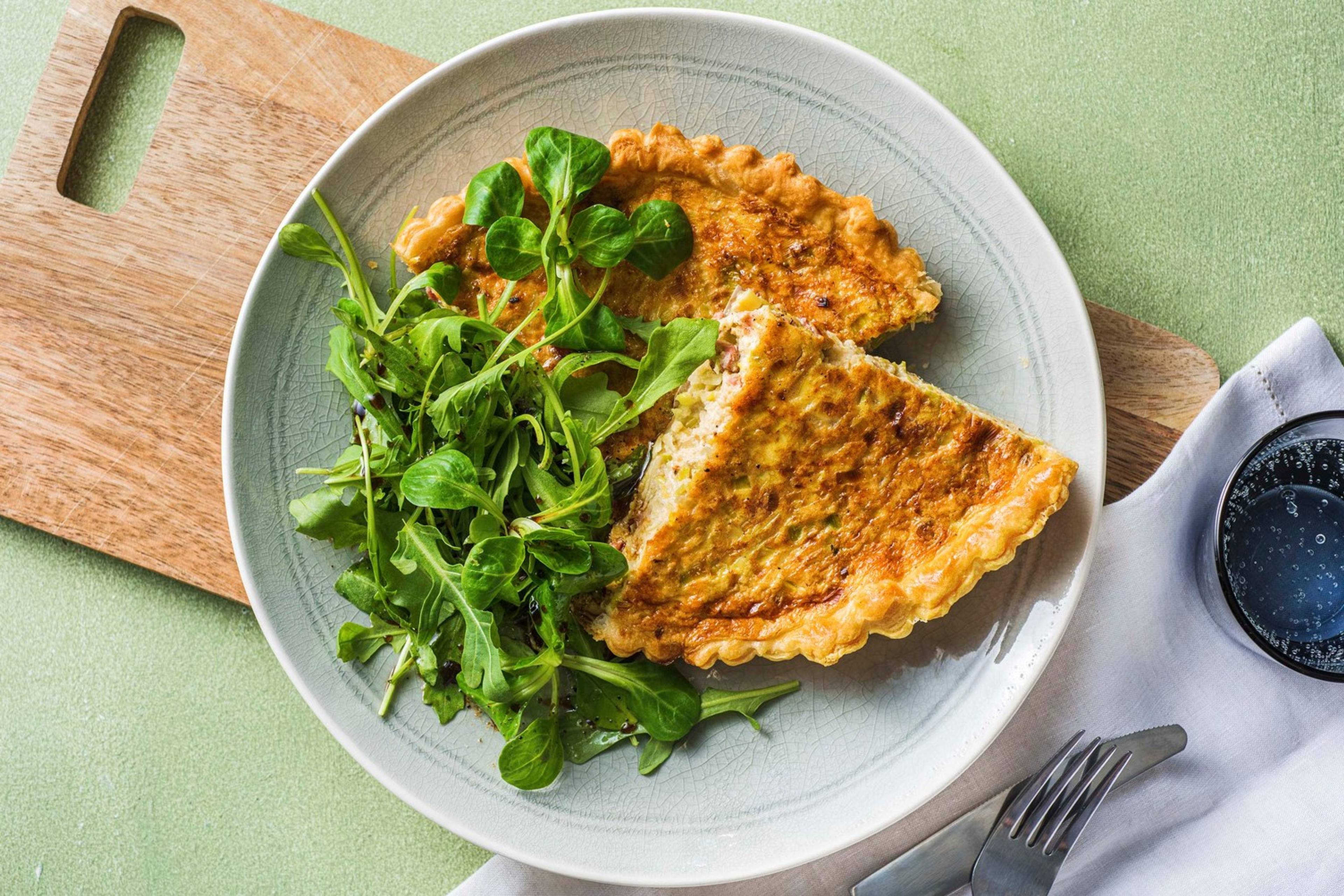 Quiche lorraine met spek en prei