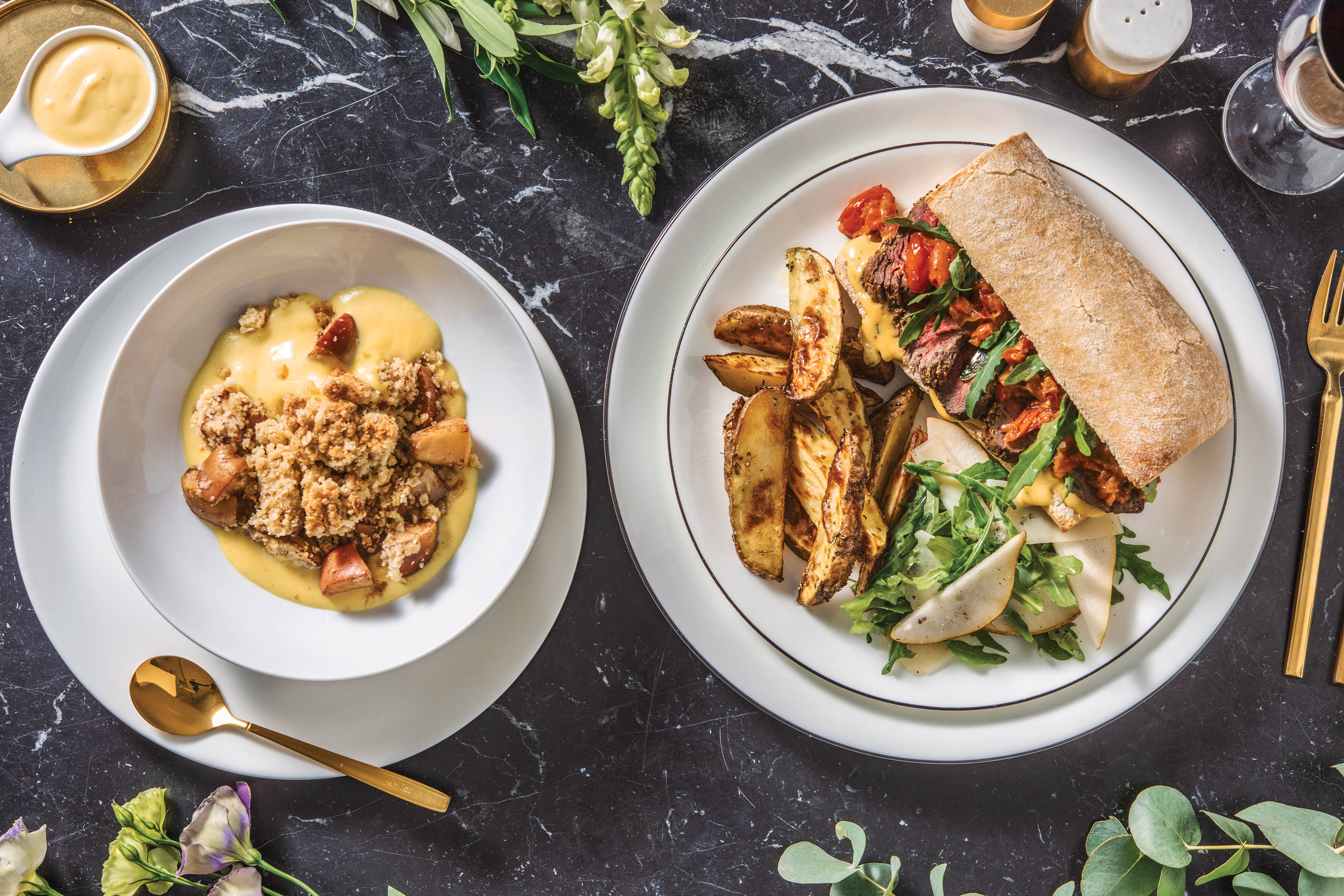 Roasted Beef & Béarnaise Ciabatta with Tomato-Capsicum Relish