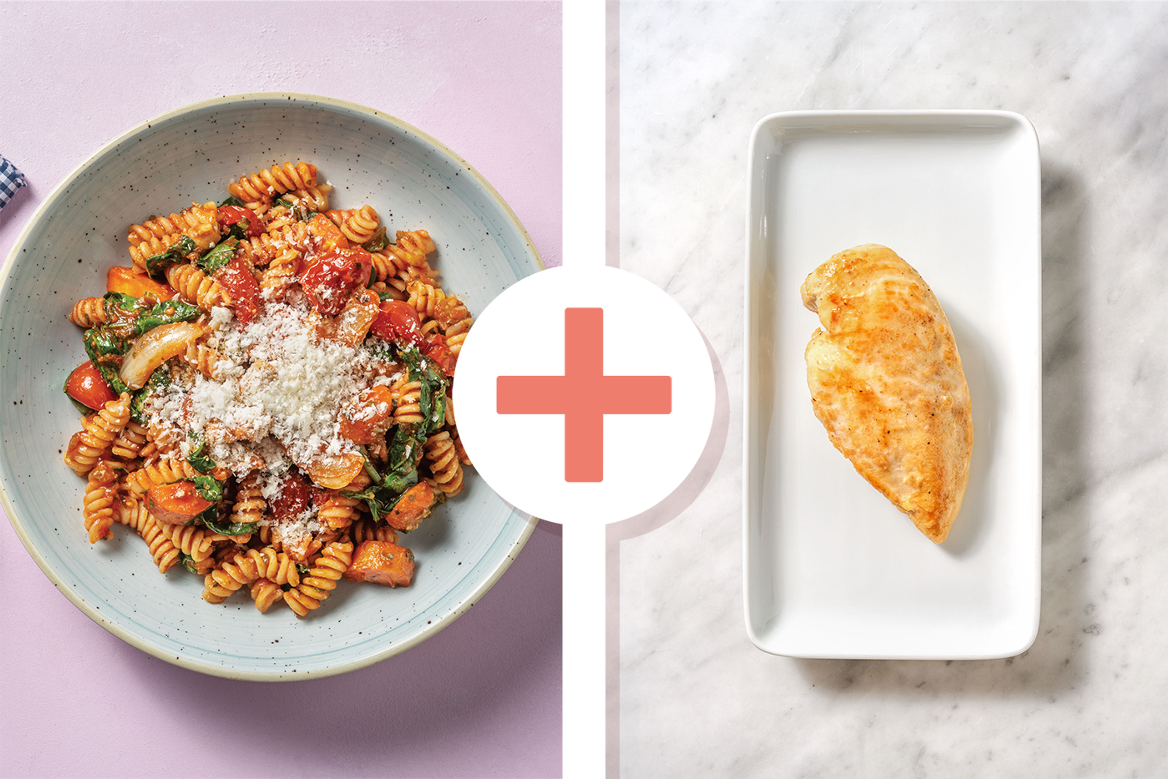 Roasted Veggie, Chicken & Pesto Penne