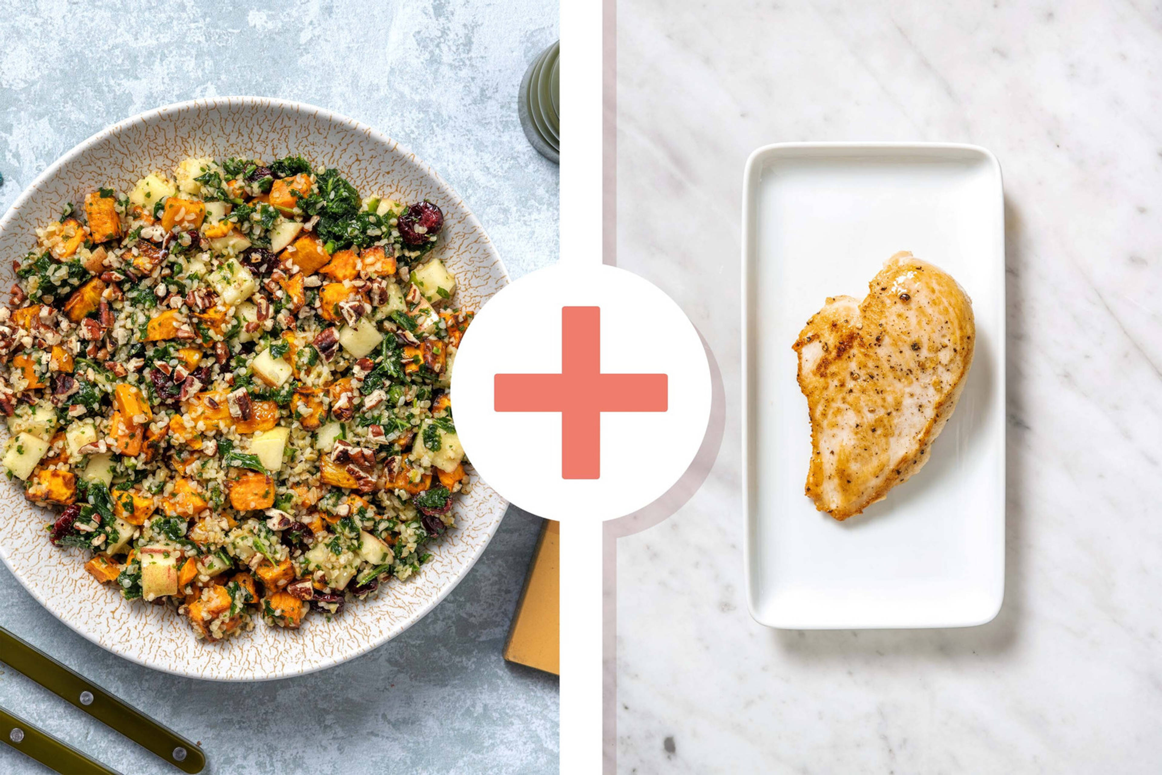 Maple Kale, Chicken Breasts and Bulgur Super Salad