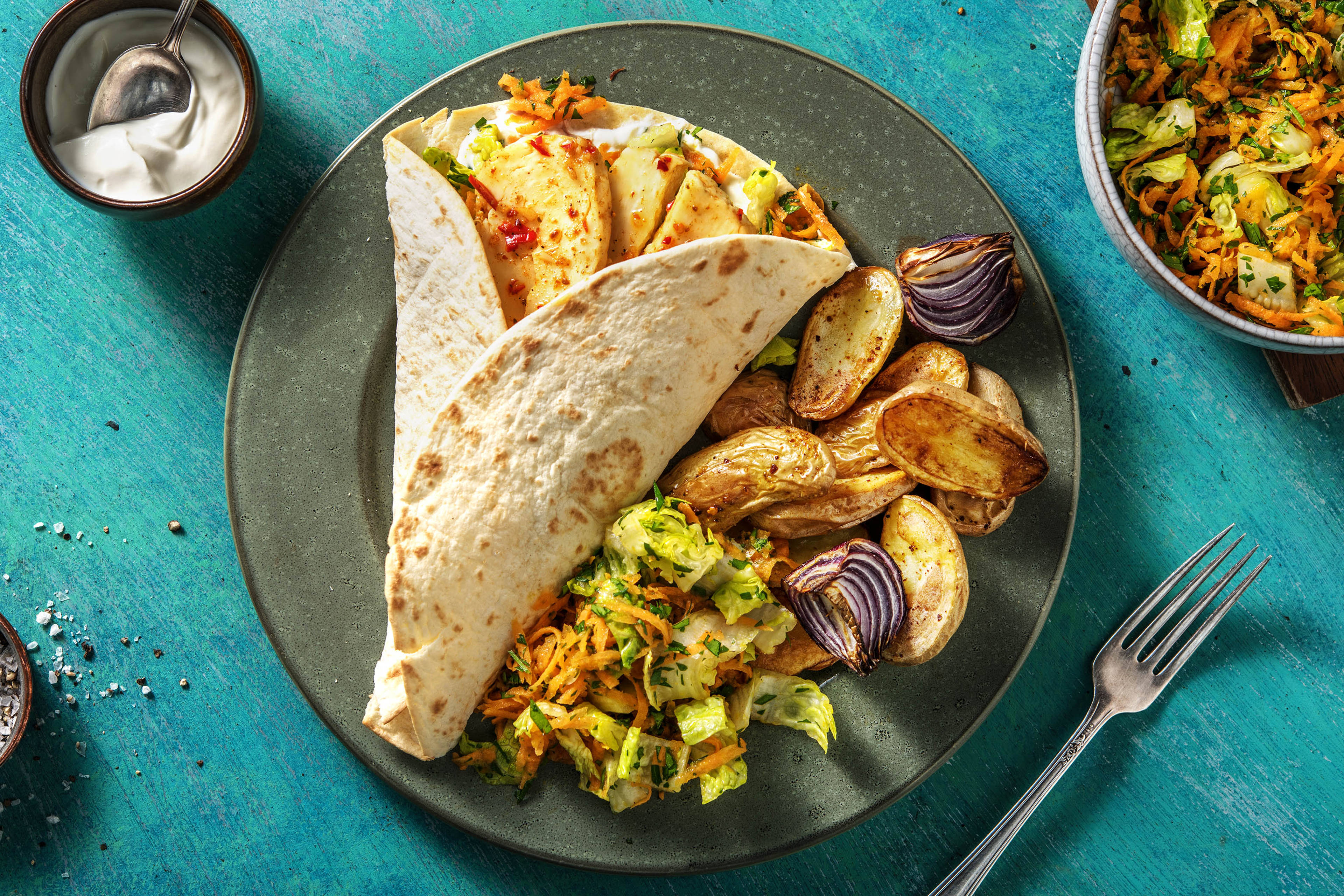 Scharfer Piri-Piri-Halloumi-Wrap