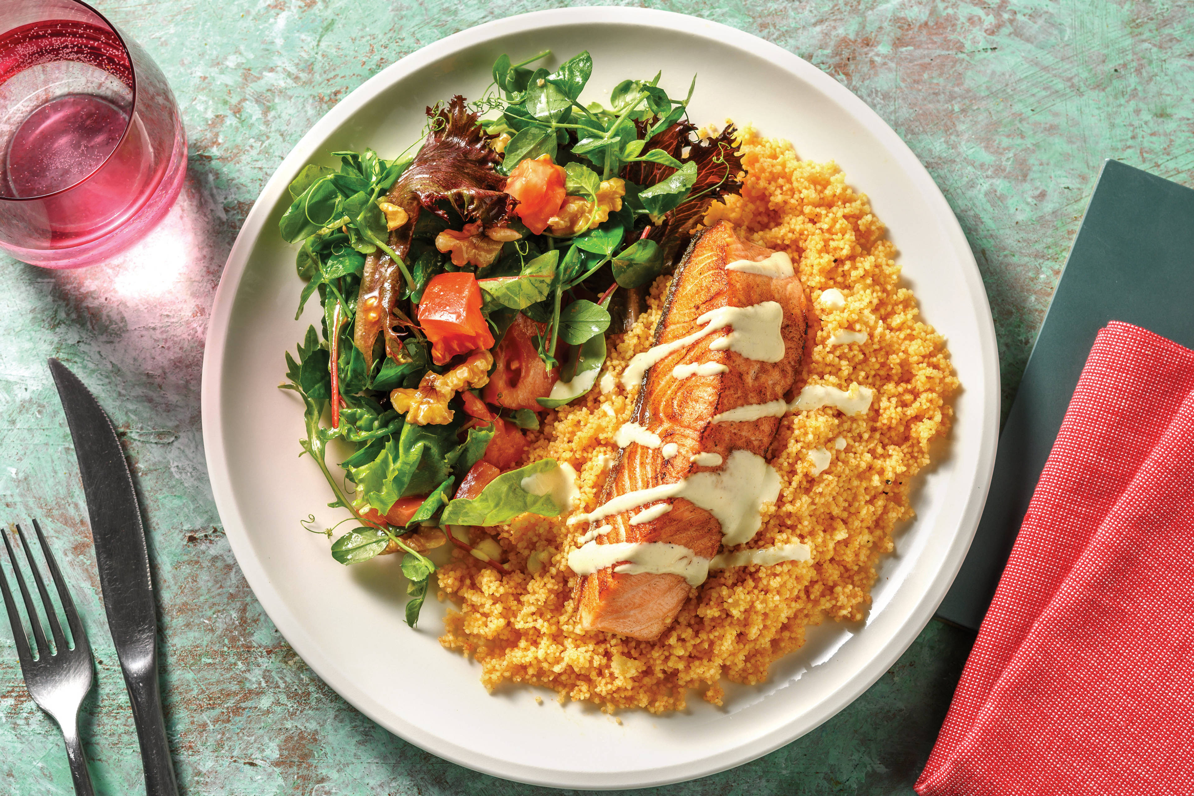 Seared Salmon & Chermoula Couscous