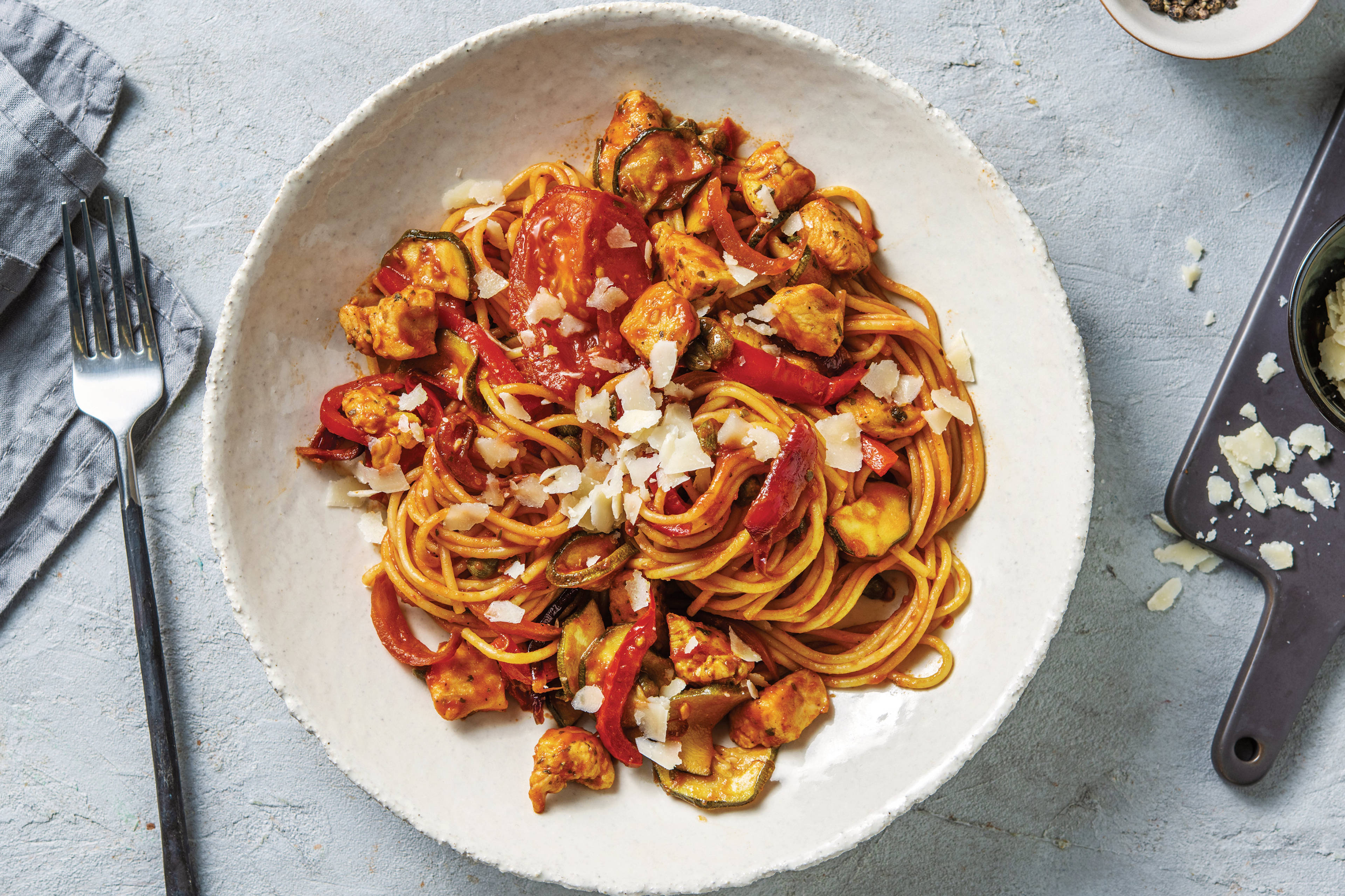 Sicilian Chicken Spaghetti