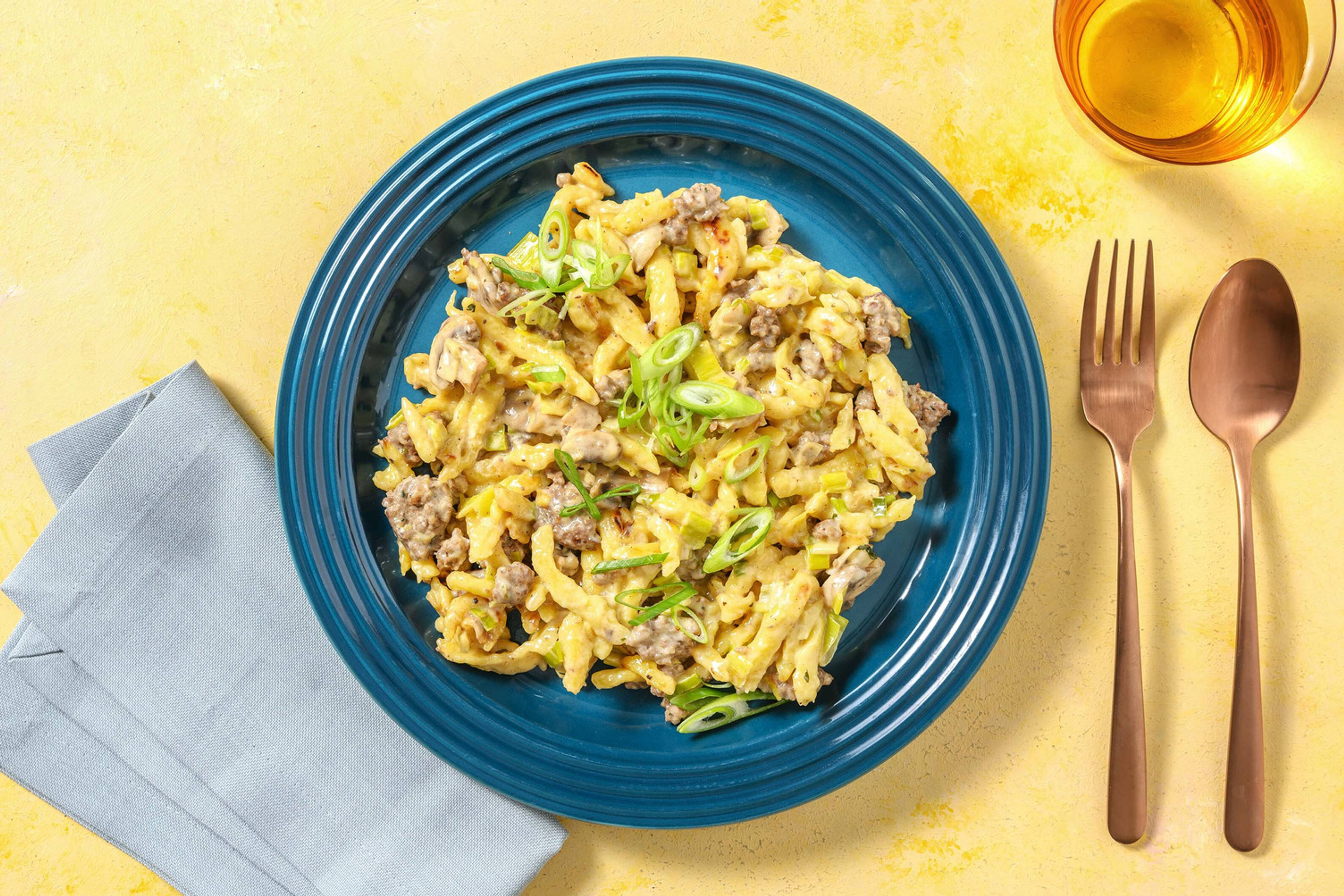 Spätzlepfanne mit Käse-Hack-Soße