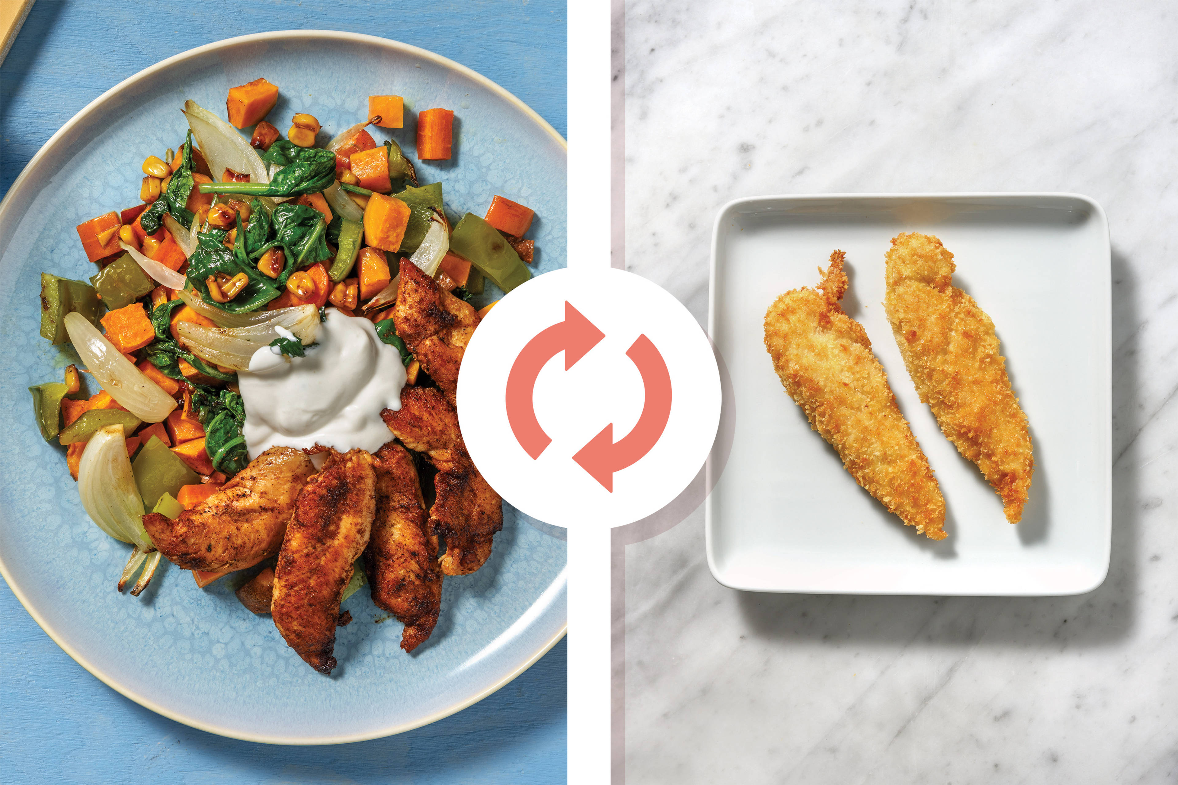 Mexican-Spiced Chick'n & Roast Veggie Toss