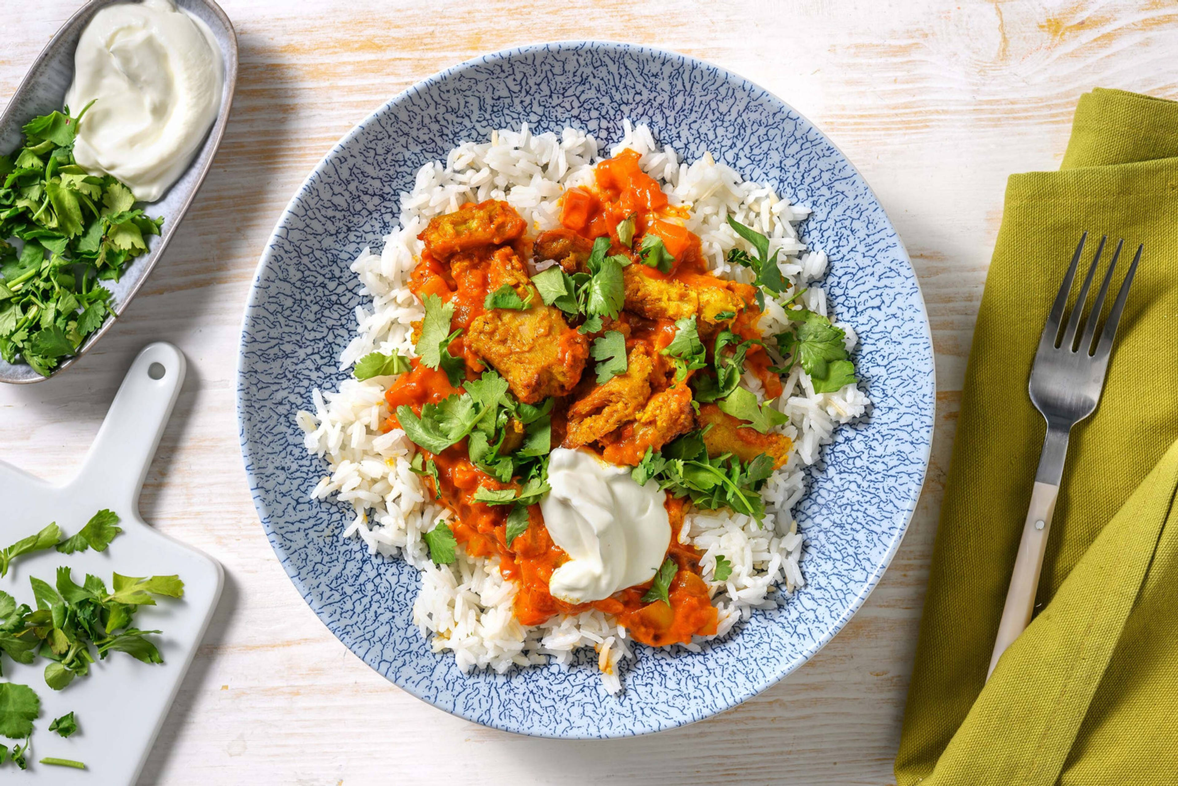 Tikka masala d’émincés végétariens façon poulet