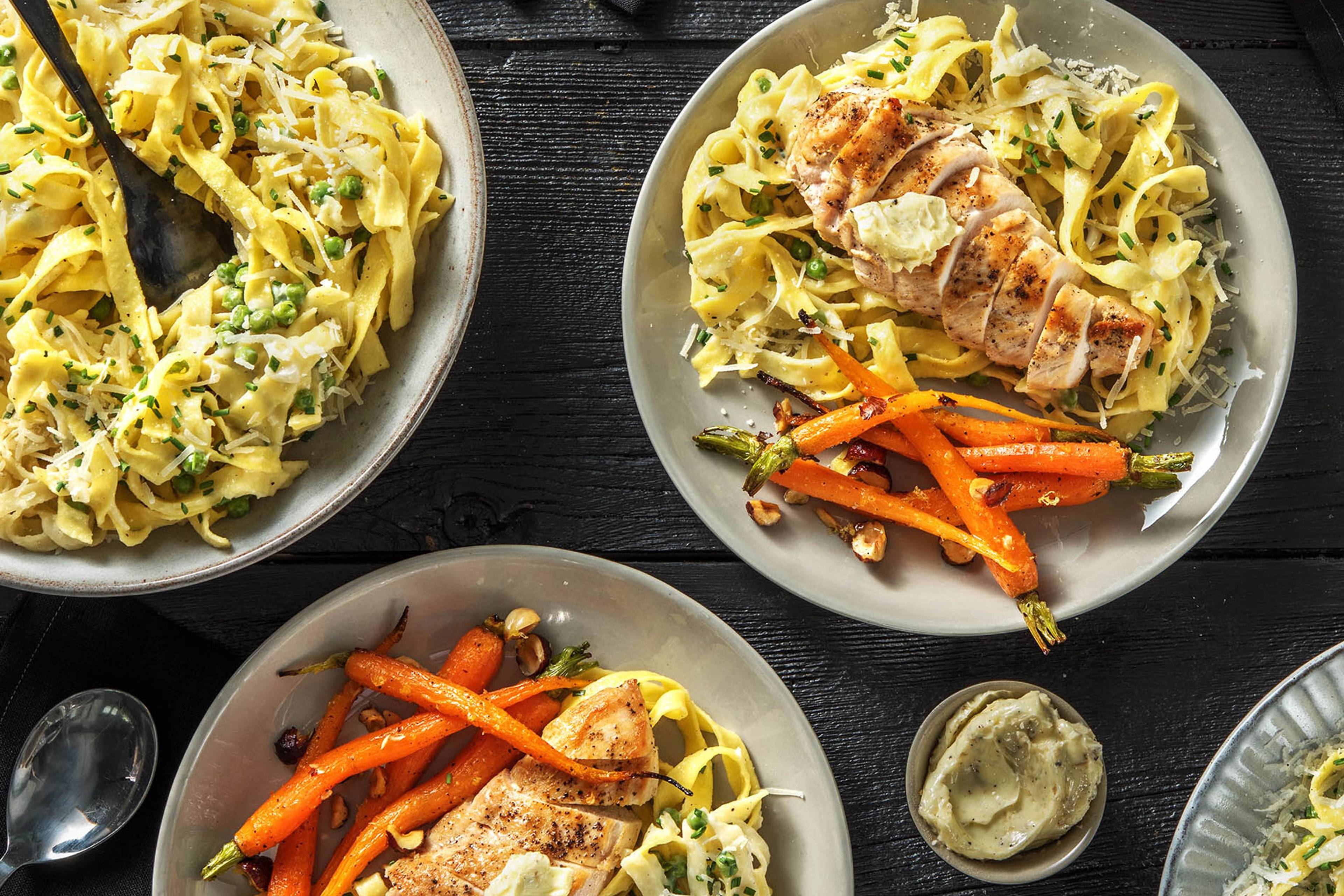 Truffled Chicken Over Tagliatelle Alfredo